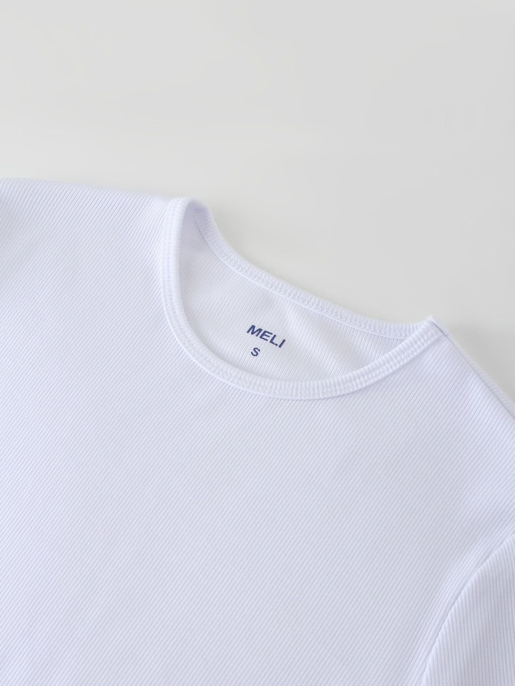 CLASSIC RIBBED CREW TEE LS-WHITE