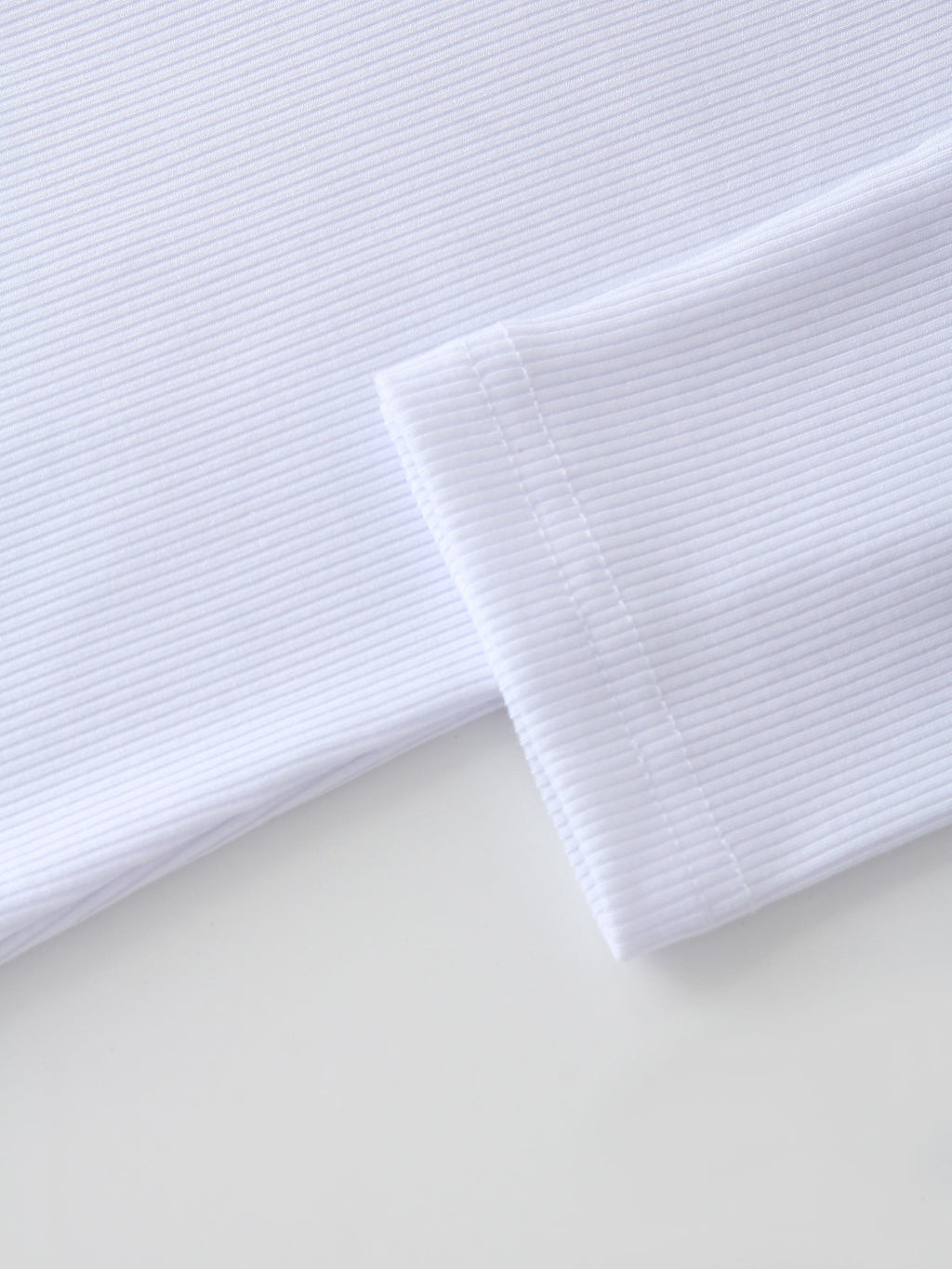 CLASSIC RIBBED CREW TEE LS-WHITE