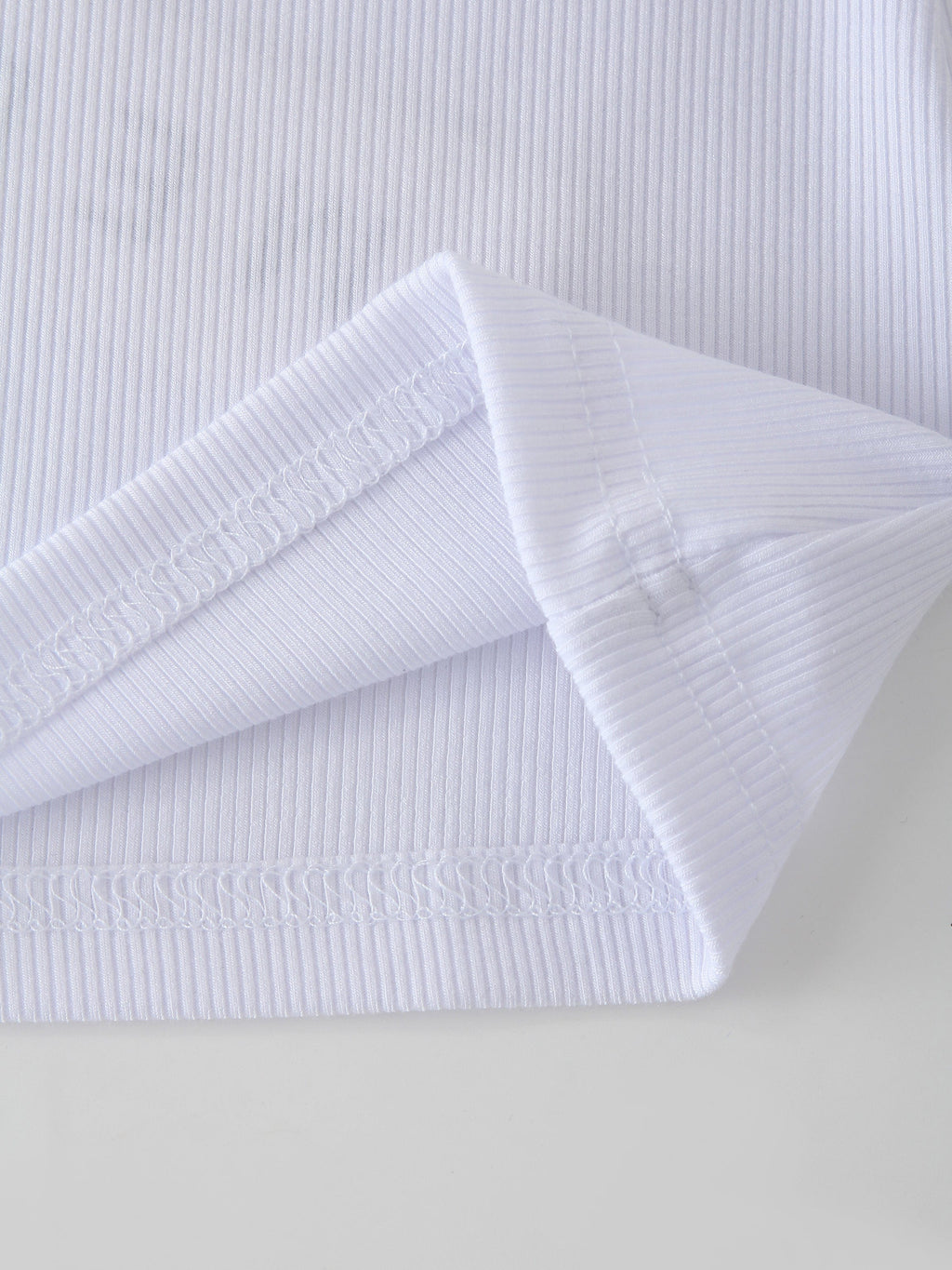 CLASSIC RIBBED CREW TEE LS-WHITE