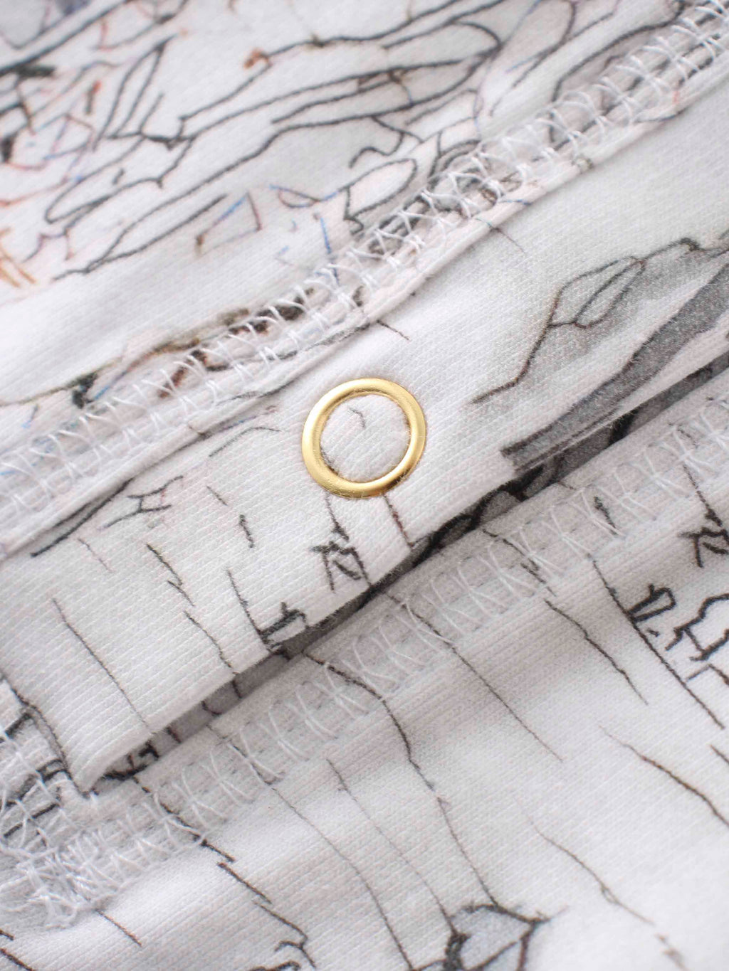 Printed Collar Snap Tee-Sketch