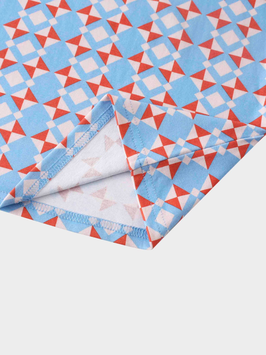 Printed Collar Snap Tee-Kaleidoscope Geo