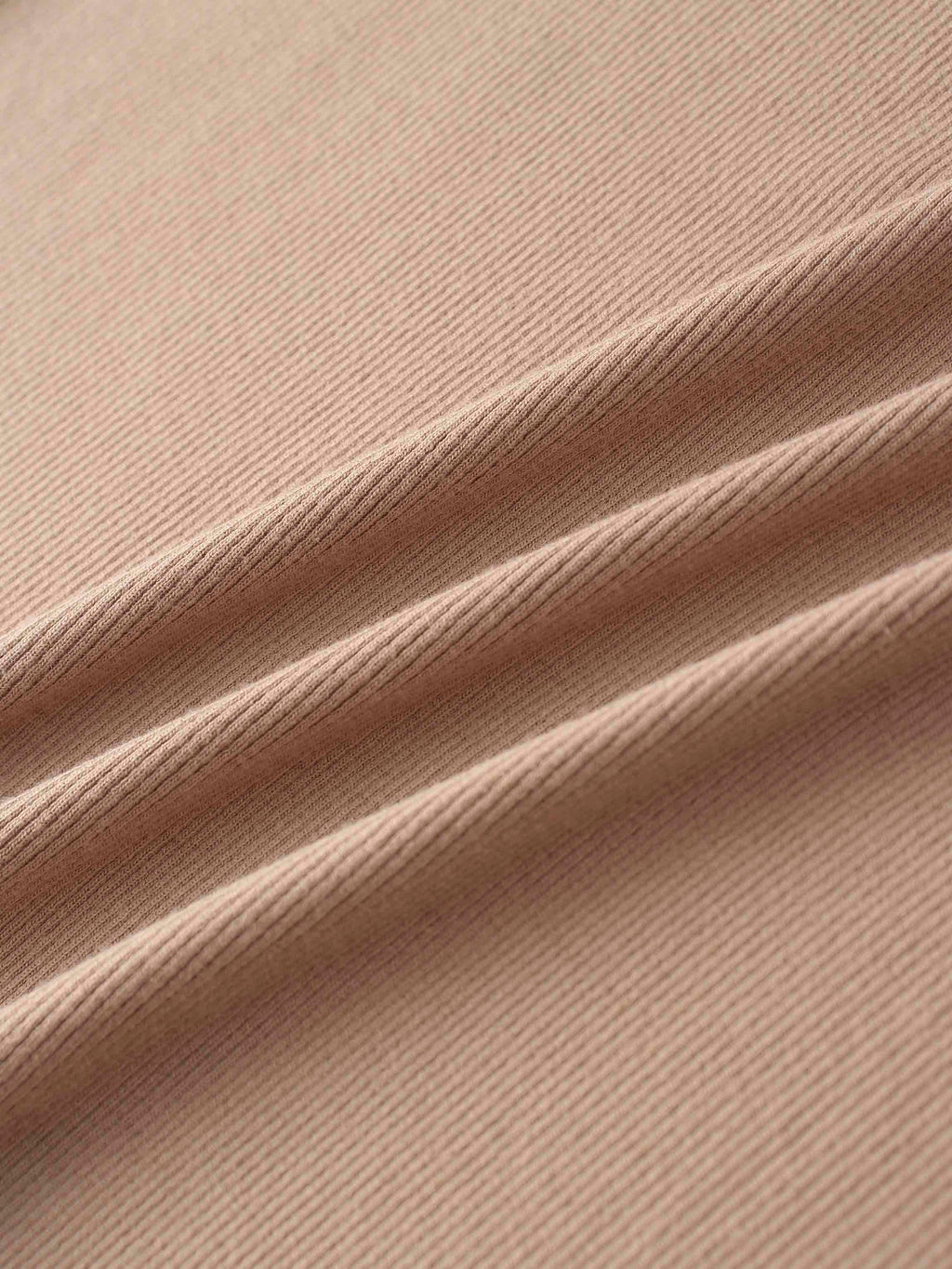 RIBBED HIGH V LS-TAUPE