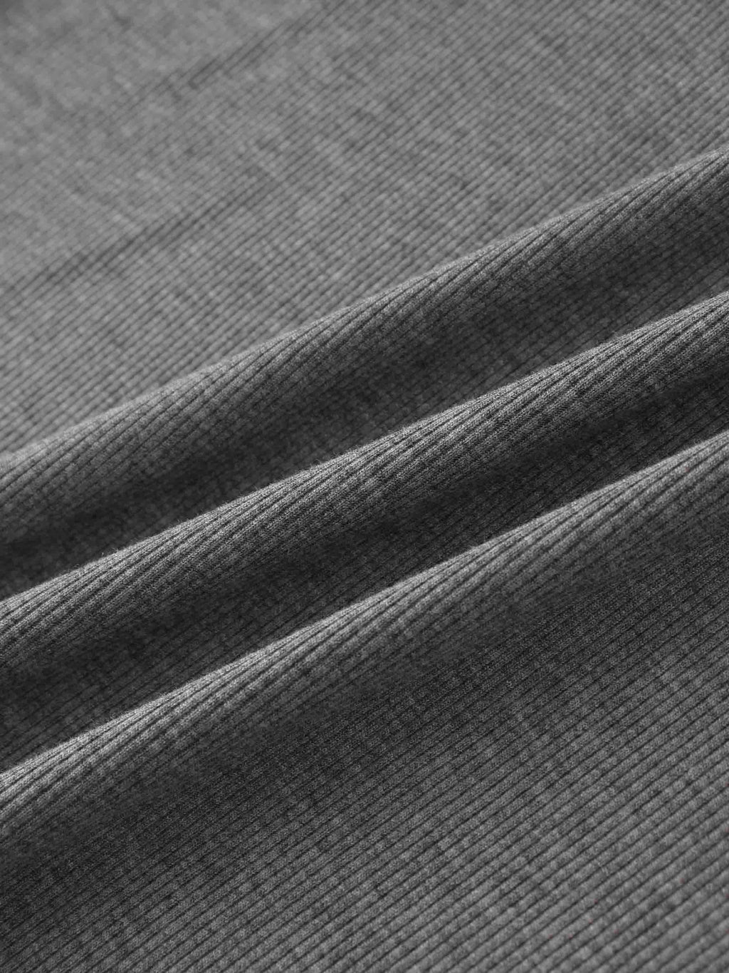 RIBBED HIGH V LS-GREY