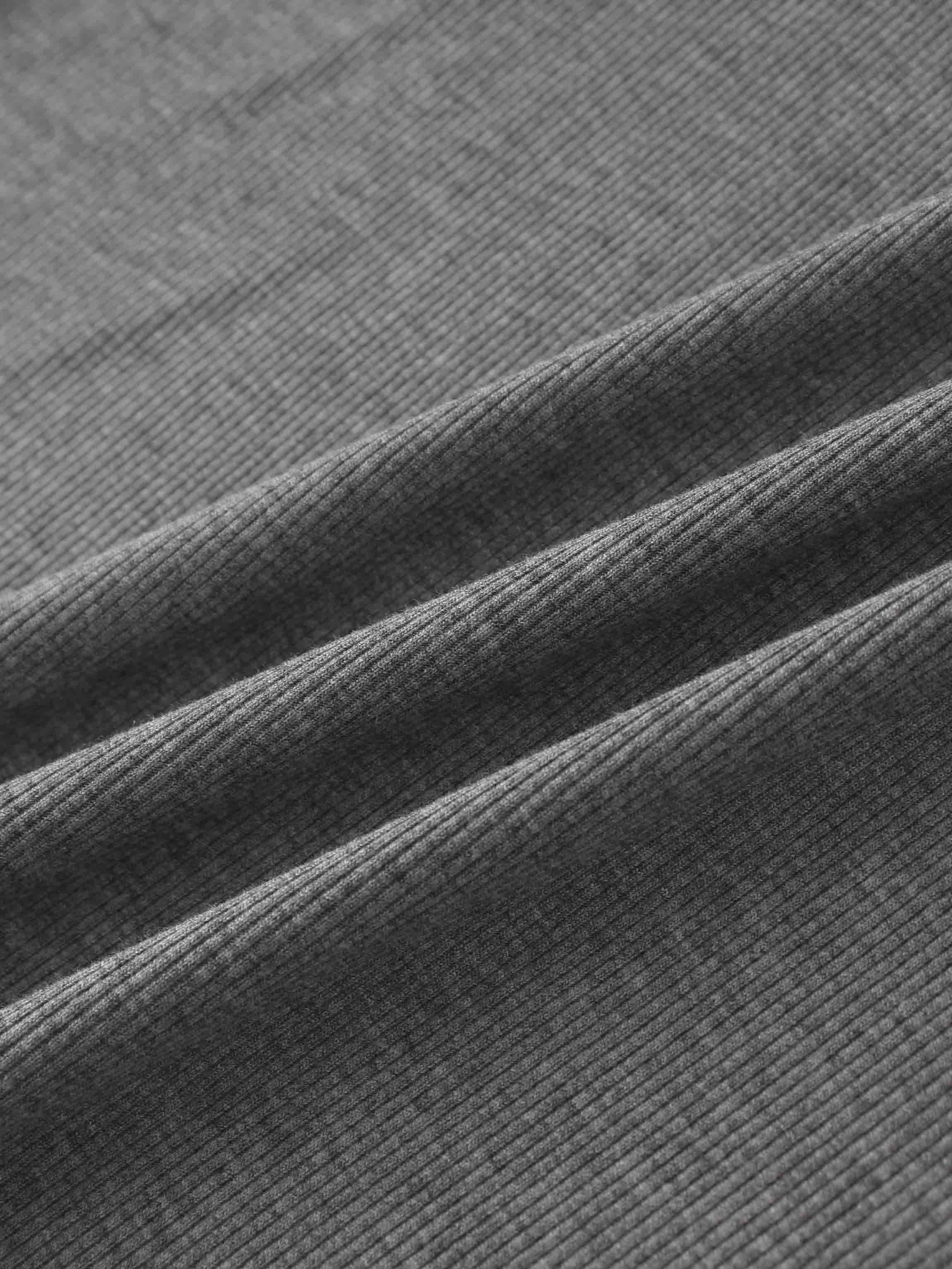 RIBBED HIGH V LS-GREY