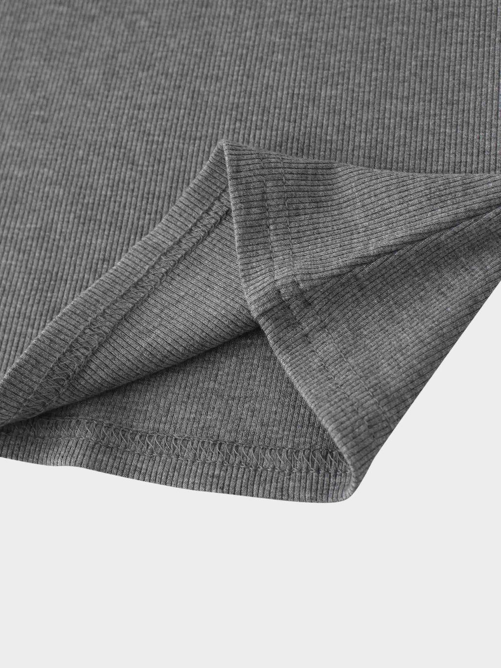 RIBBED HIGH V LS-GREY