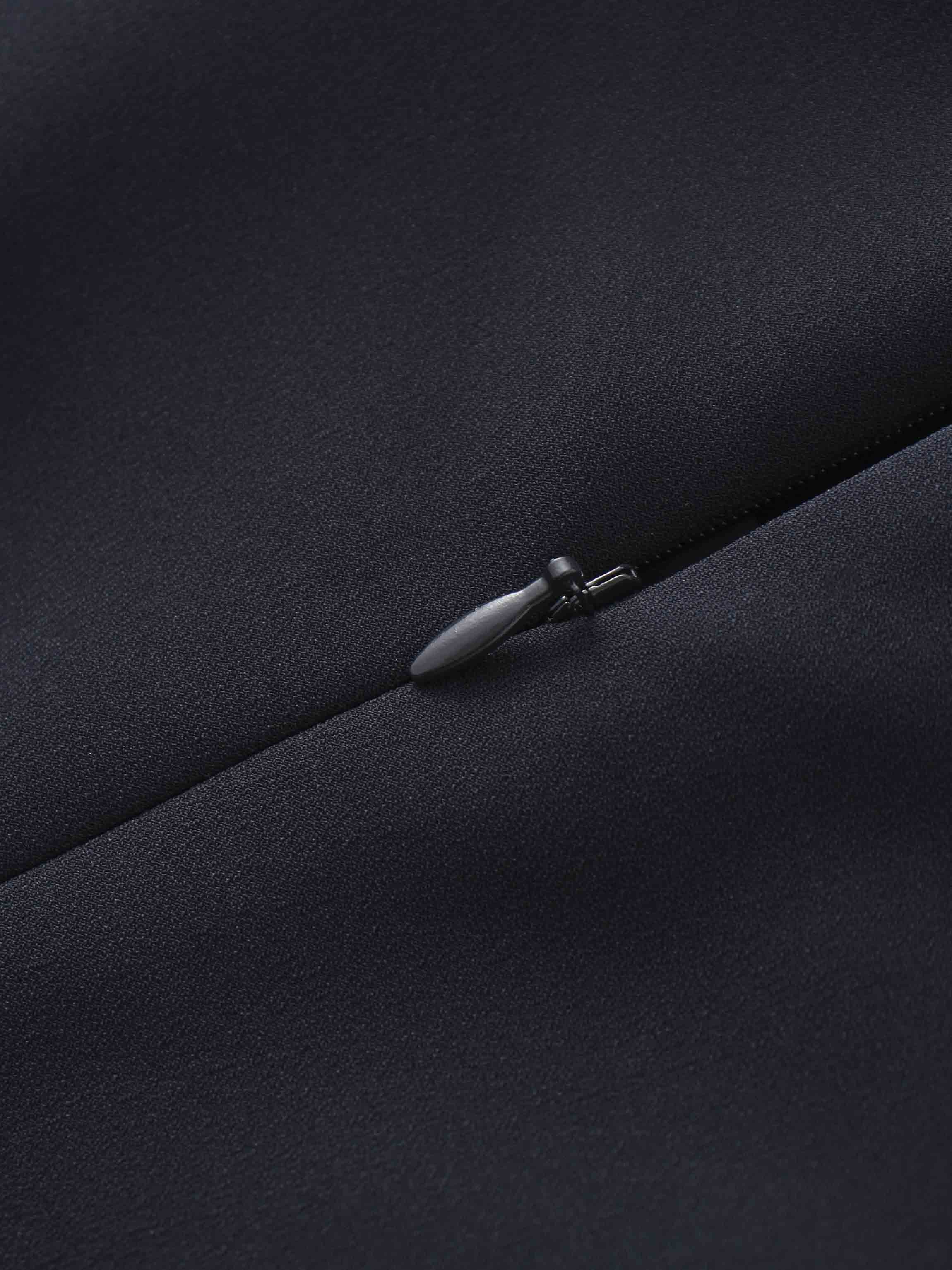 Crepe Slip Dress-Navy