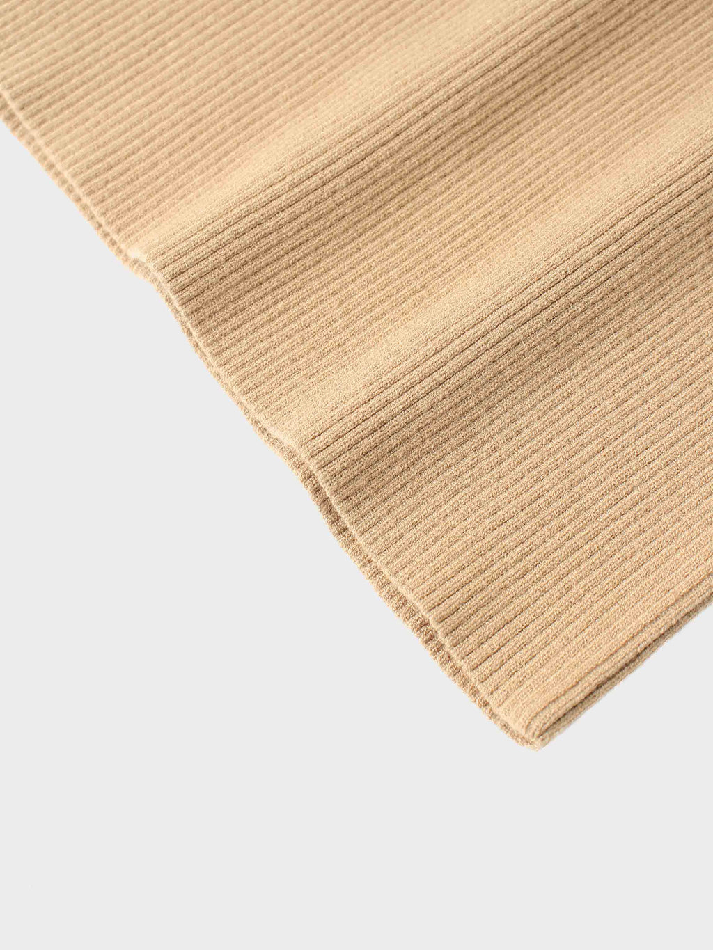 Knit Ribbed Turtleneck-Tan