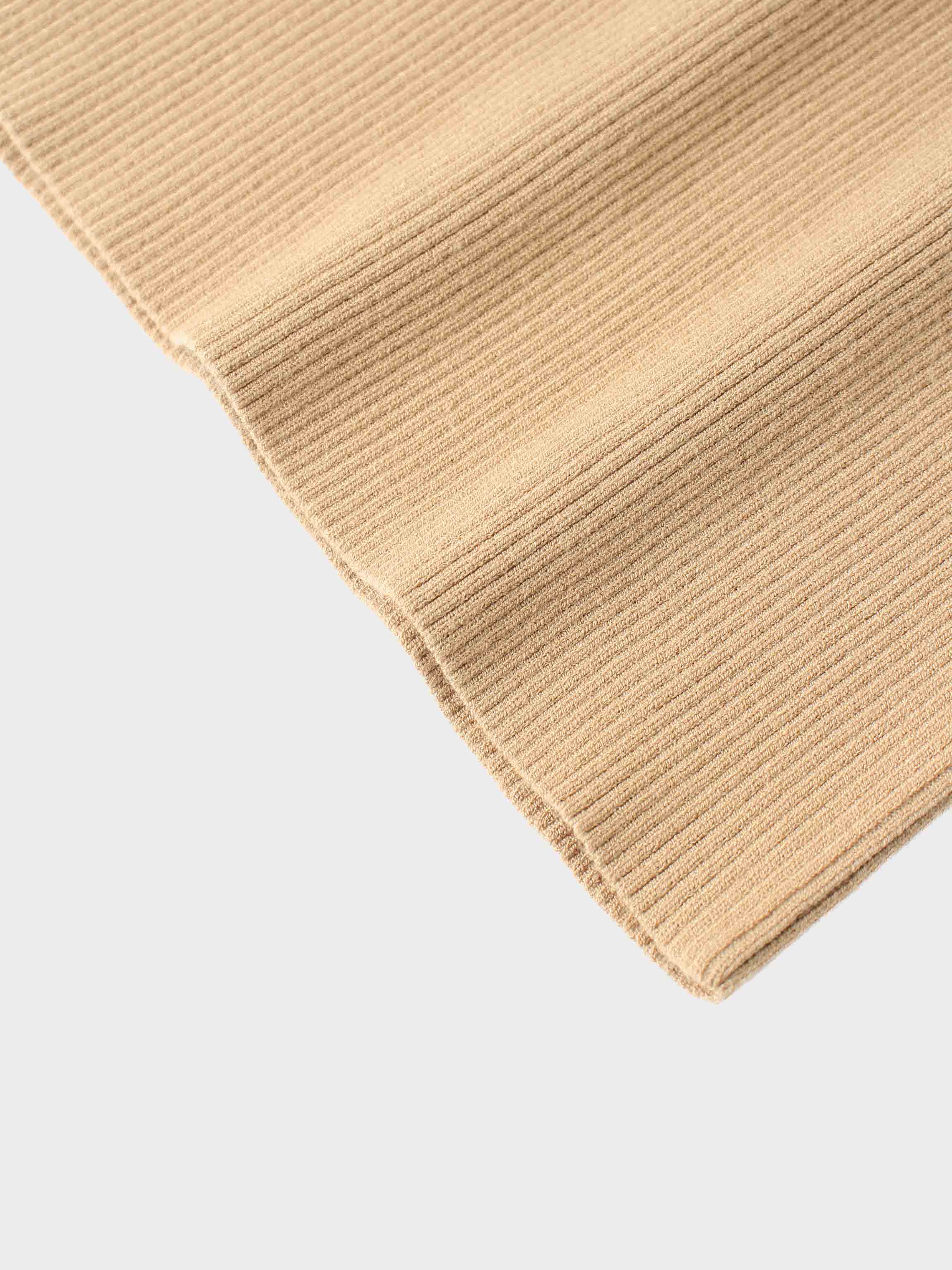 Knit Ribbed Turtleneck-Tan