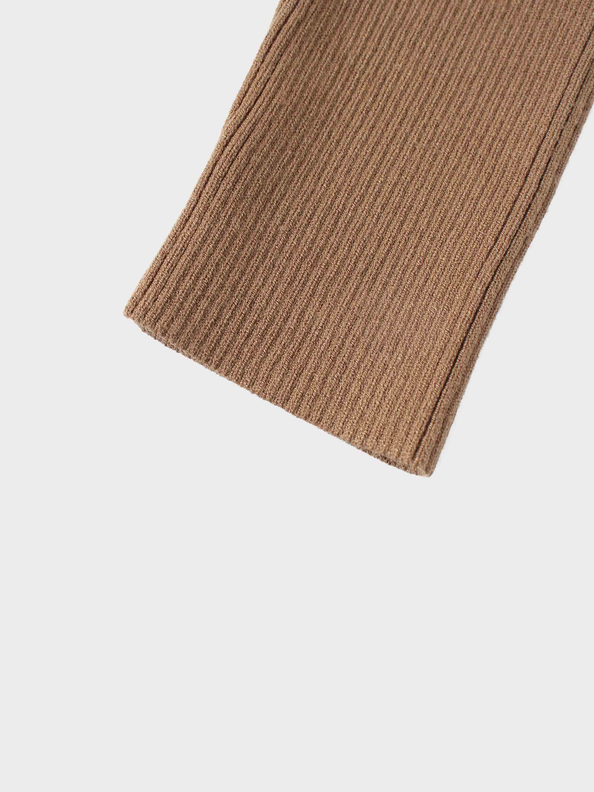 Knit Ribbed Turtleneck-Mocha Mousse
