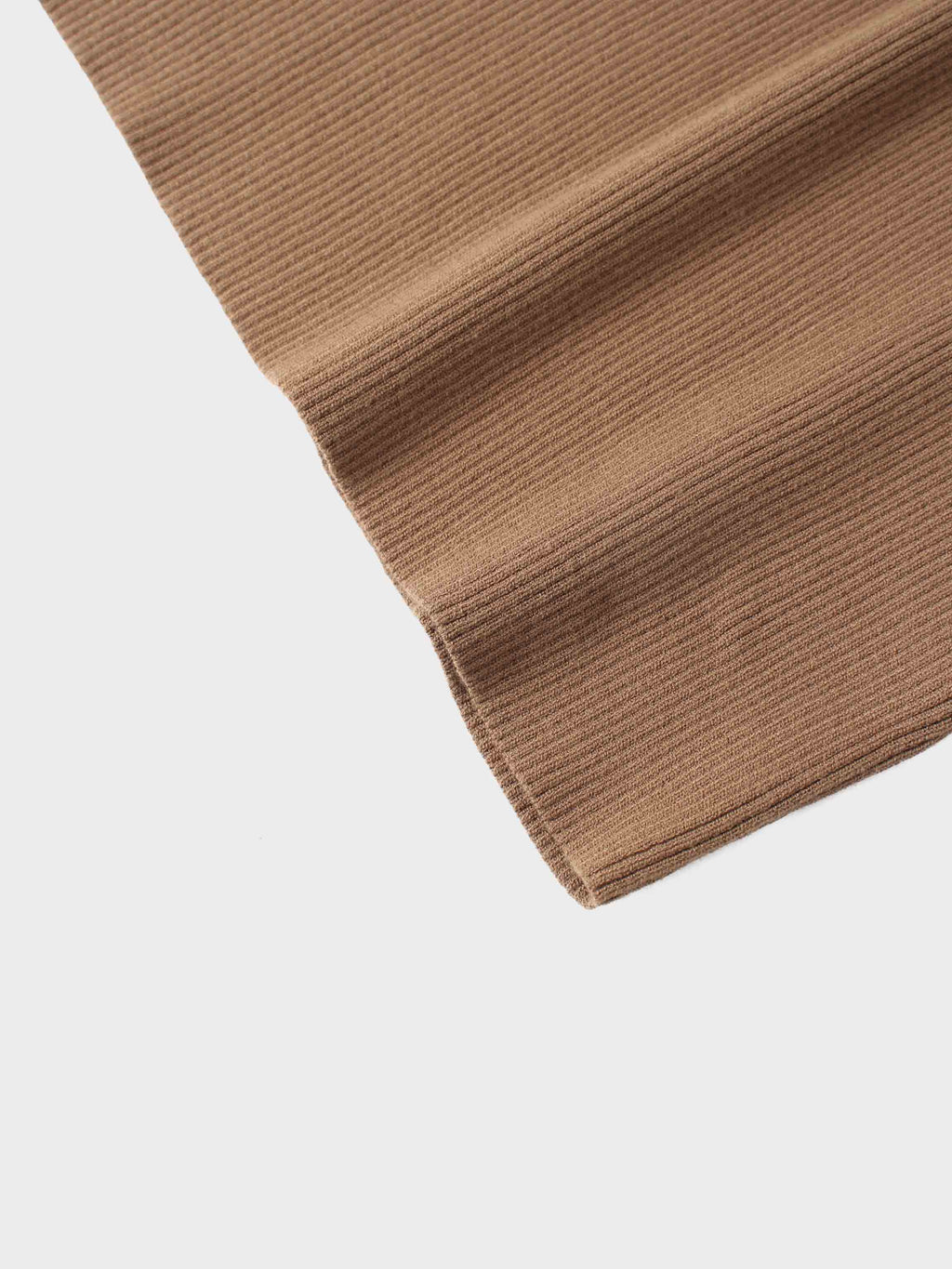 Knit Ribbed Turtleneck-Mocha Mousse