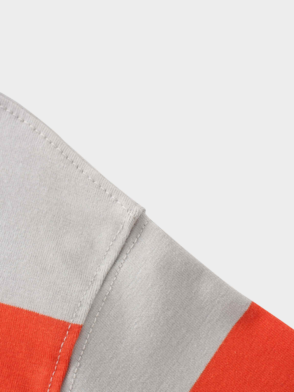 Oversized Rounded Hem T-Shirt-Grey/Orange