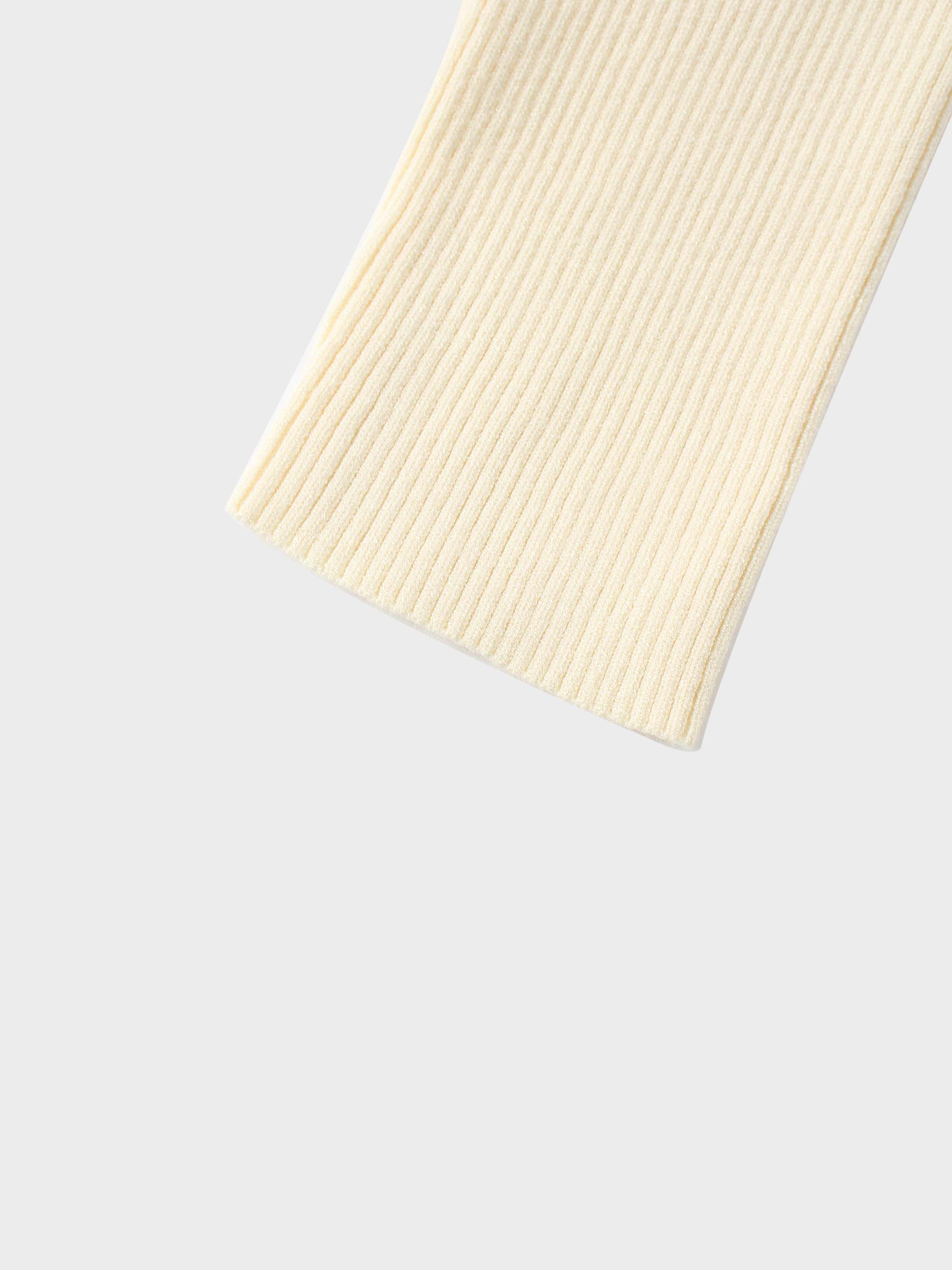 Knit Ribbed Turtleneck-Ivory