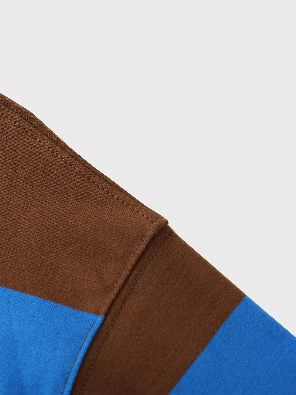 Oversized Rounded Hem T-Shirt-Brown/Cobalt