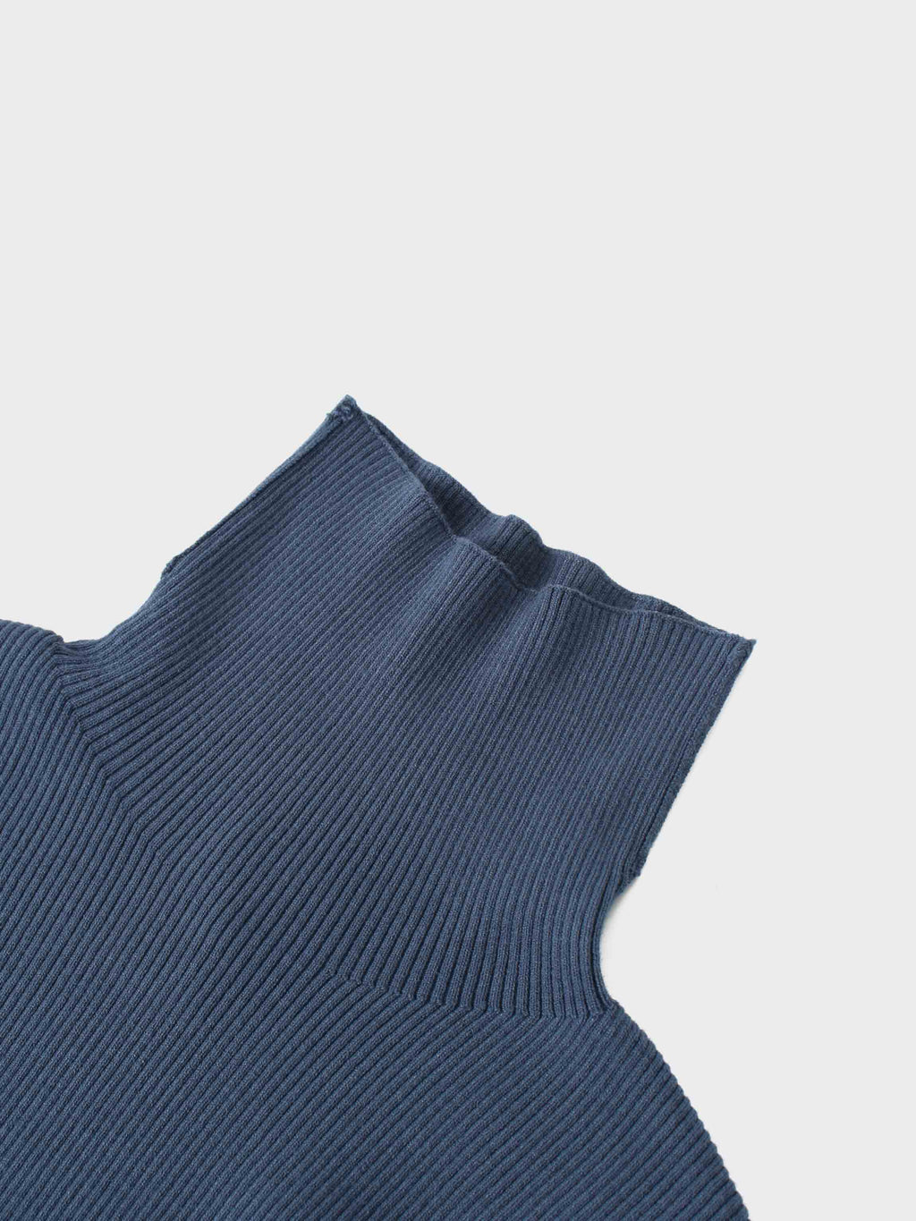 Knit Ribbed Turtleneck-True Blue