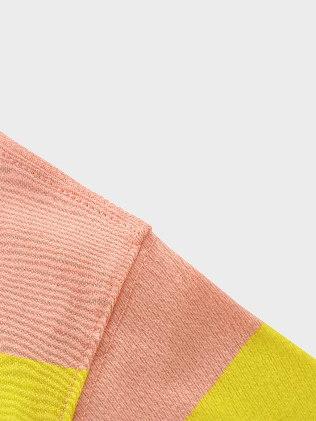 Oversized Rounded Hem T-Shirt-Peach/Yellow