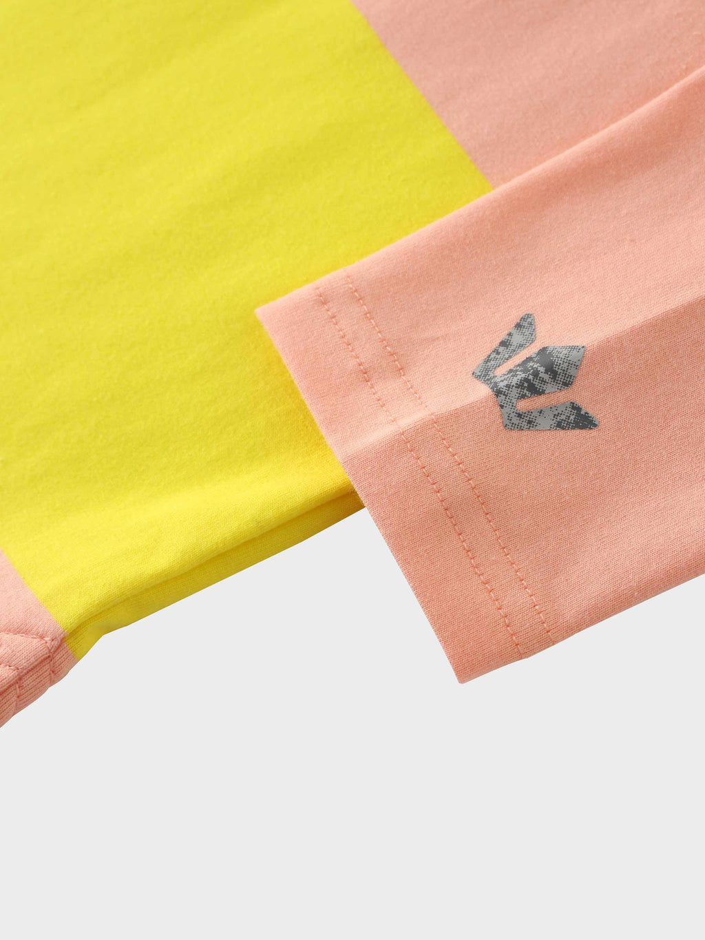 Oversized Rounded Hem T-Shirt-Peach/Yellow