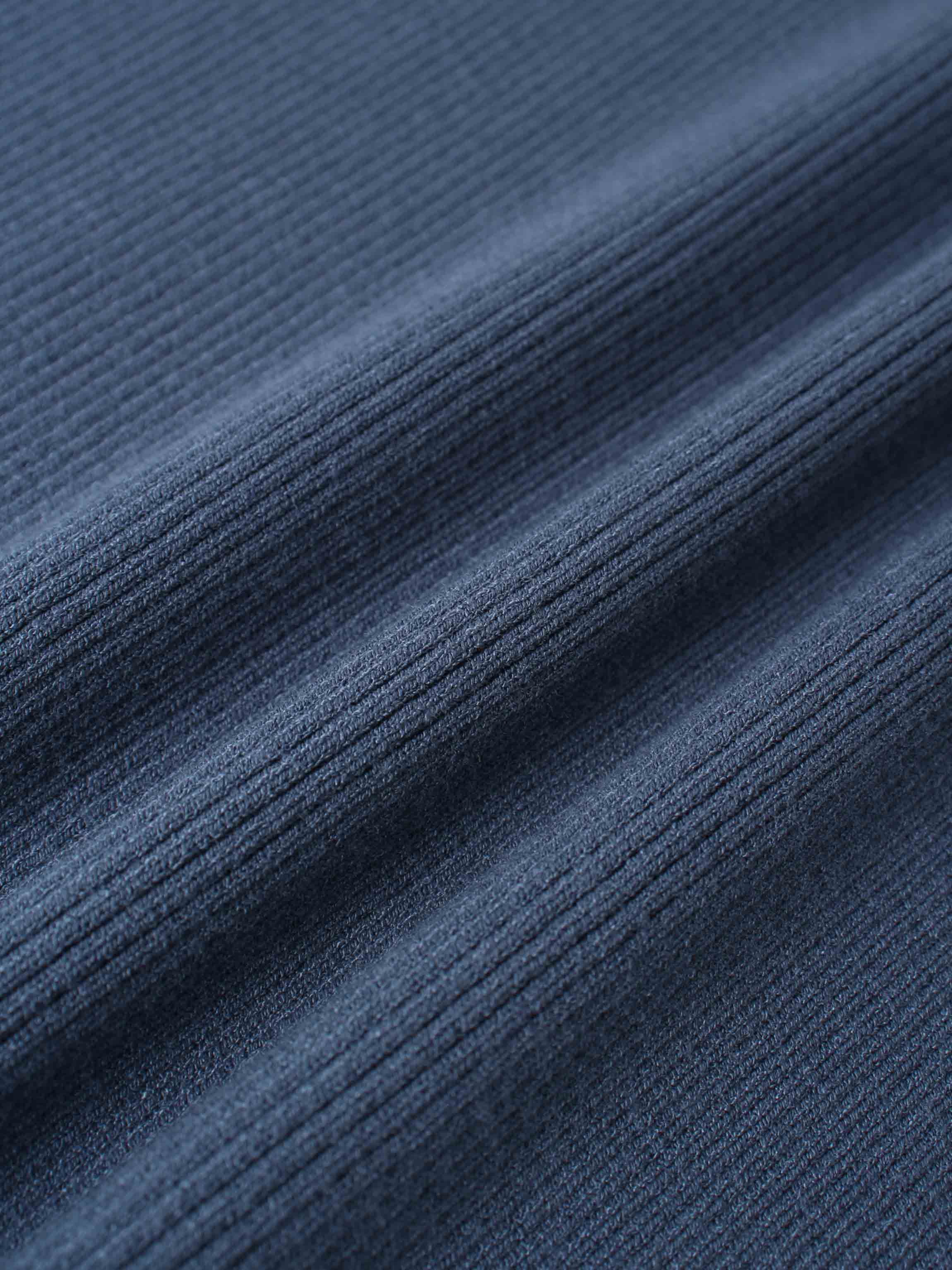 Knit Ribbed Turtleneck-True Blue