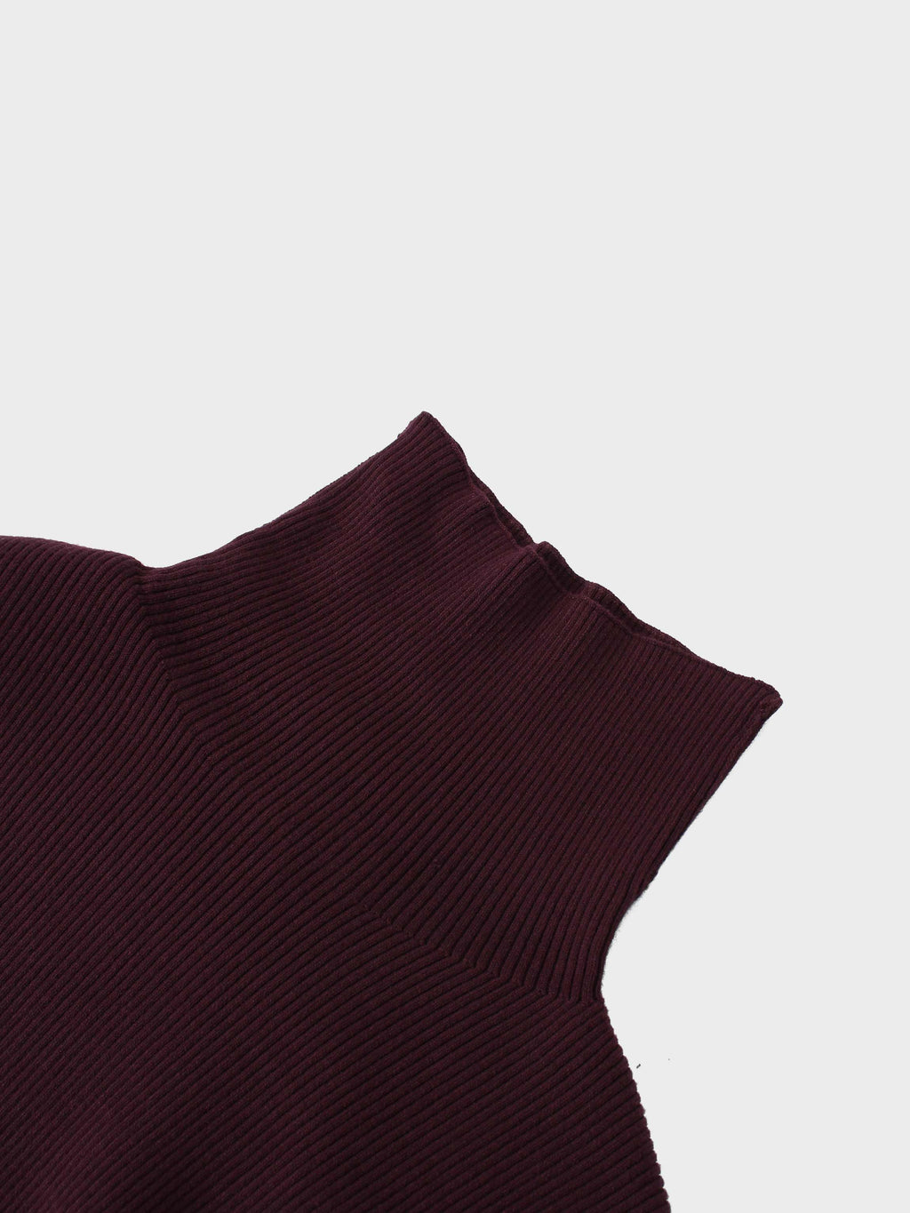 Knit Ribbed Turtleneck-Eggplant