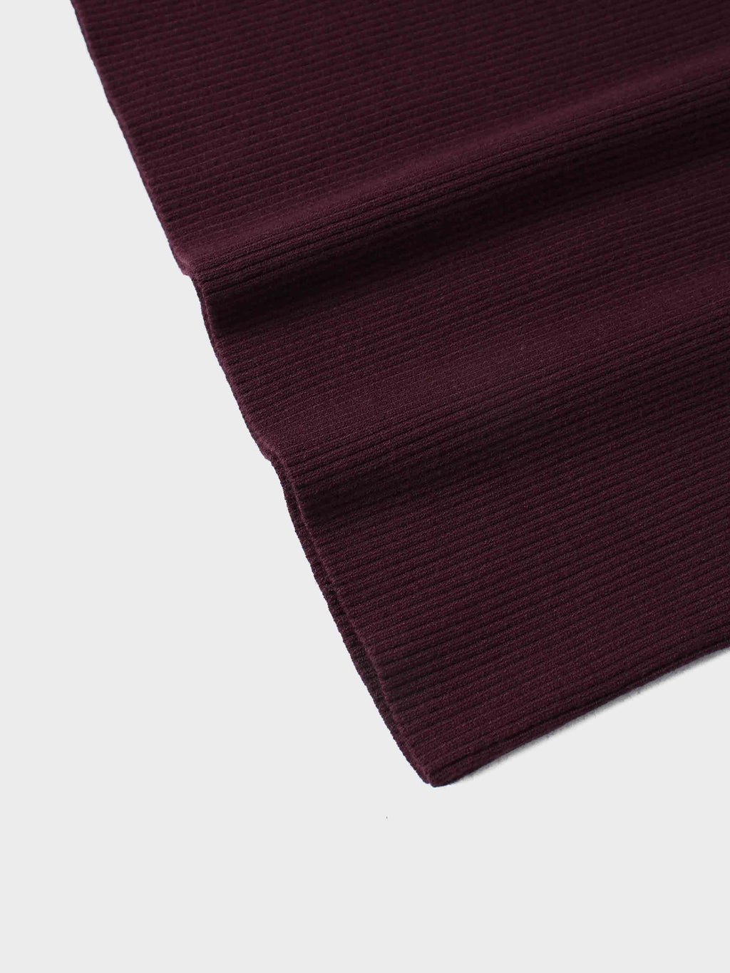 Knit Ribbed Turtleneck-Eggplant