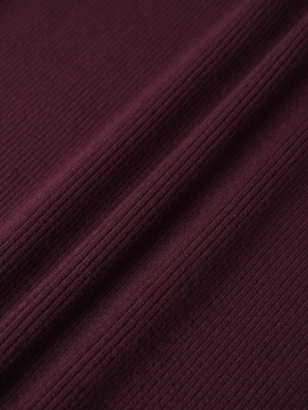 Knit Ribbed Turtleneck-Eggplant