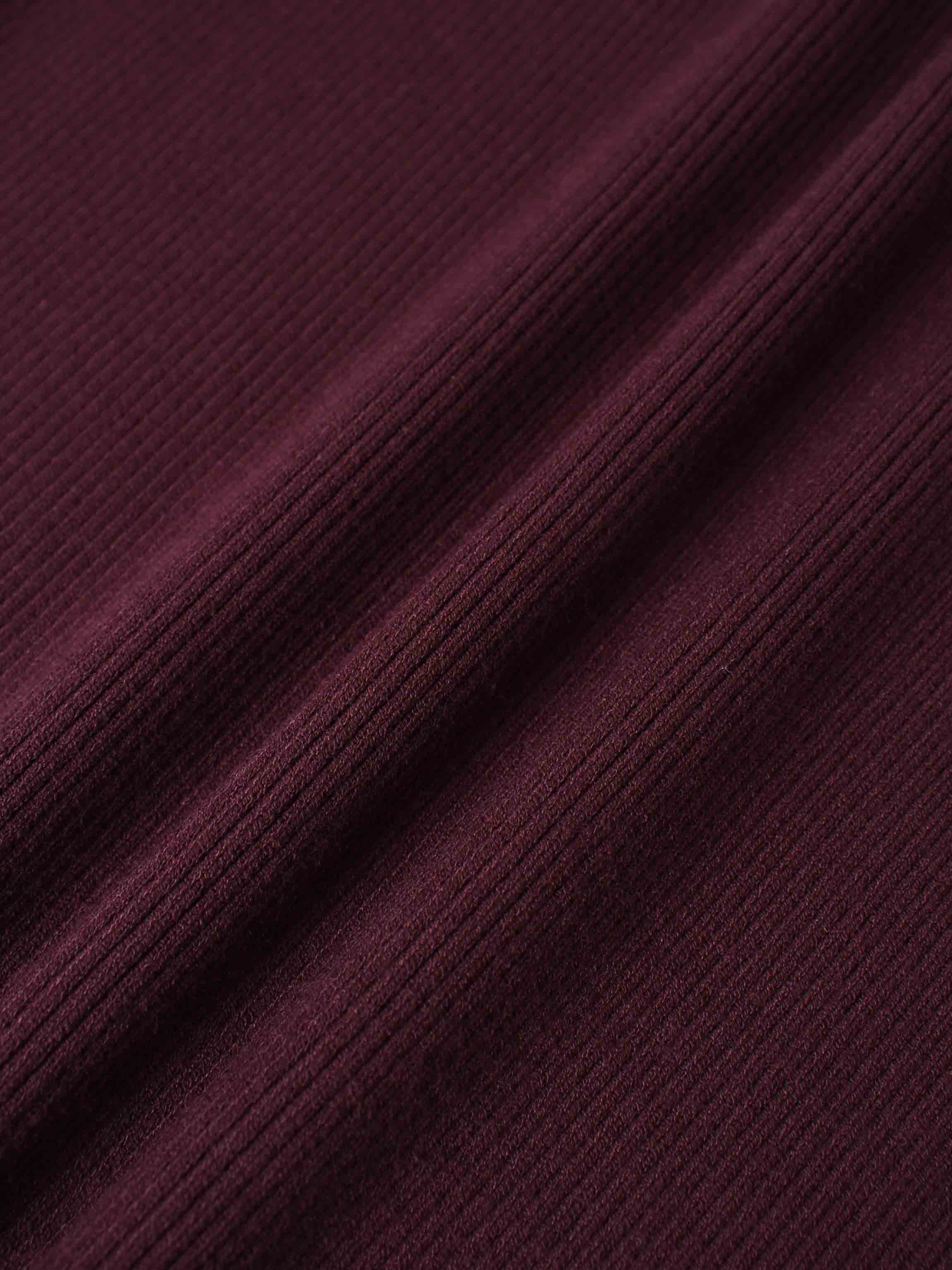 Knit Ribbed Turtleneck-Eggplant