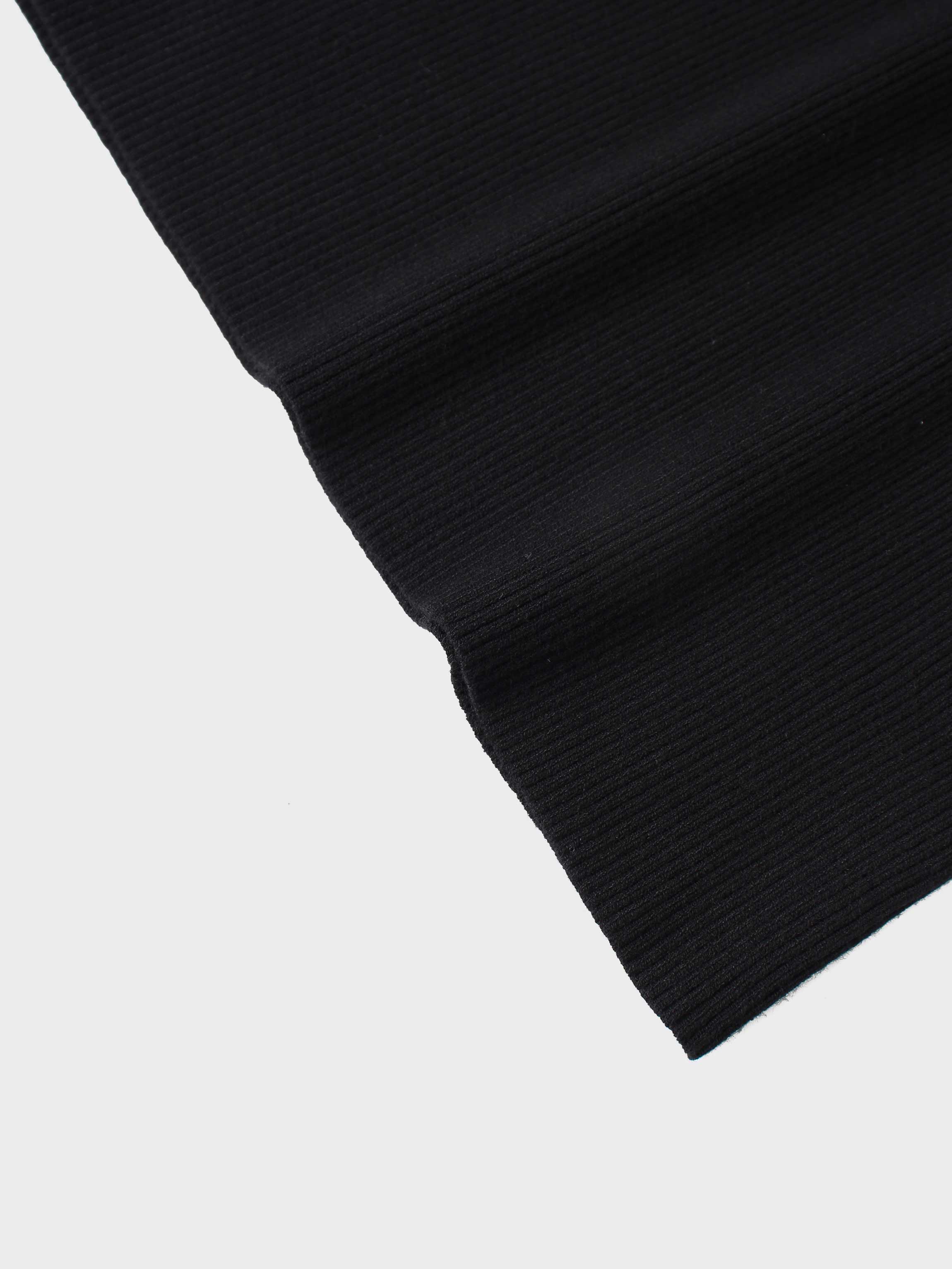 Knit Ribbed Turtleneck-Black