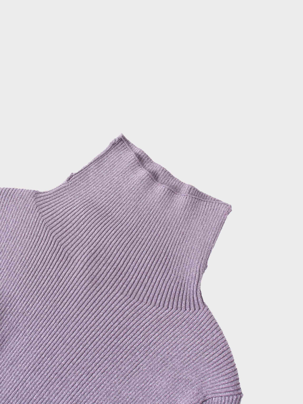 Lurex Ribbed Knit Turtleneck-Lavender