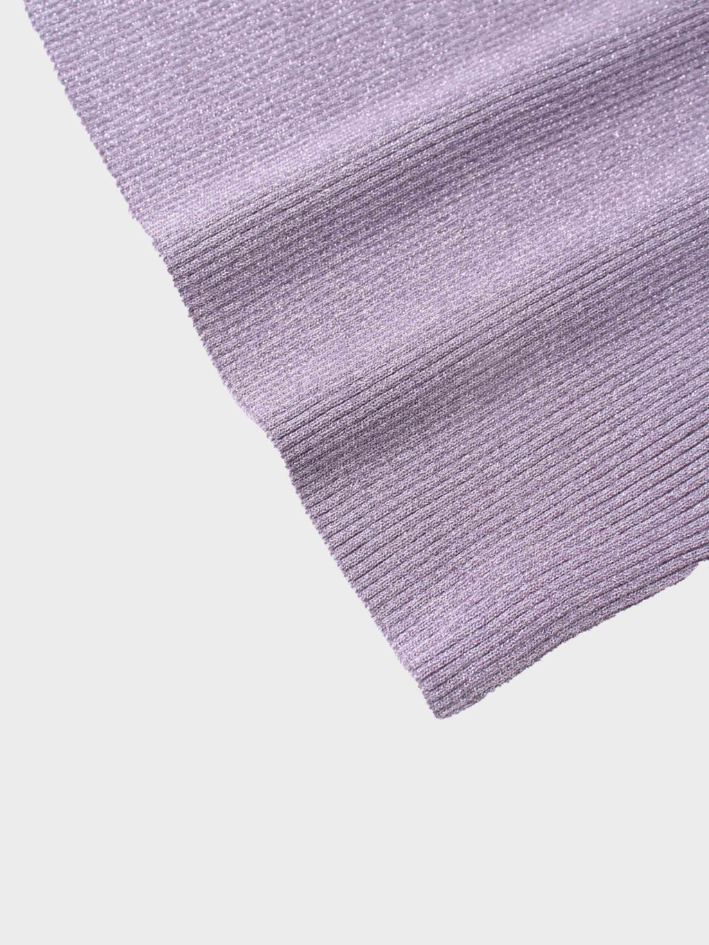 Lurex Ribbed Knit Turtleneck-Lavender