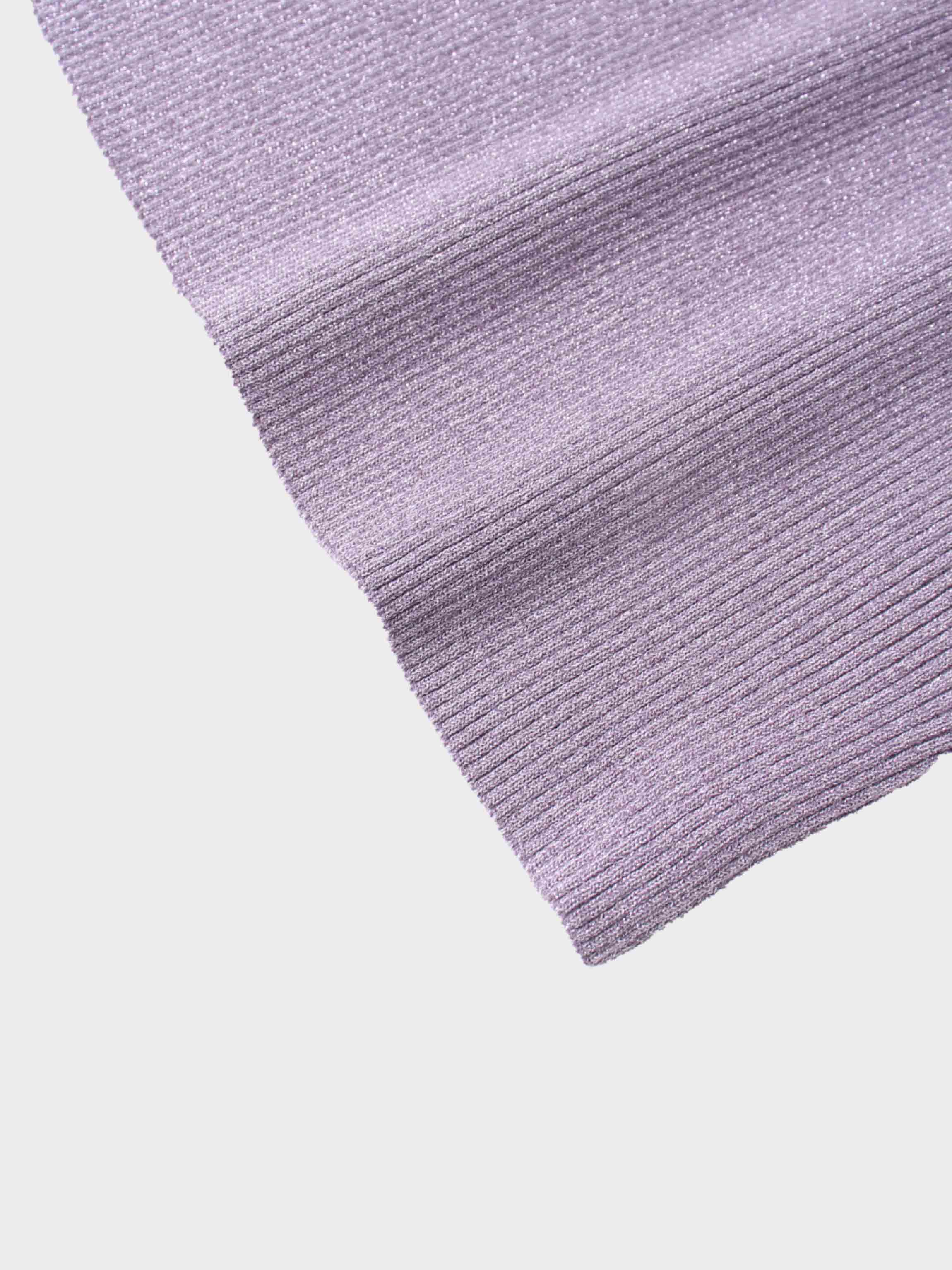 Lurex Ribbed Knit Turtleneck-Lavender