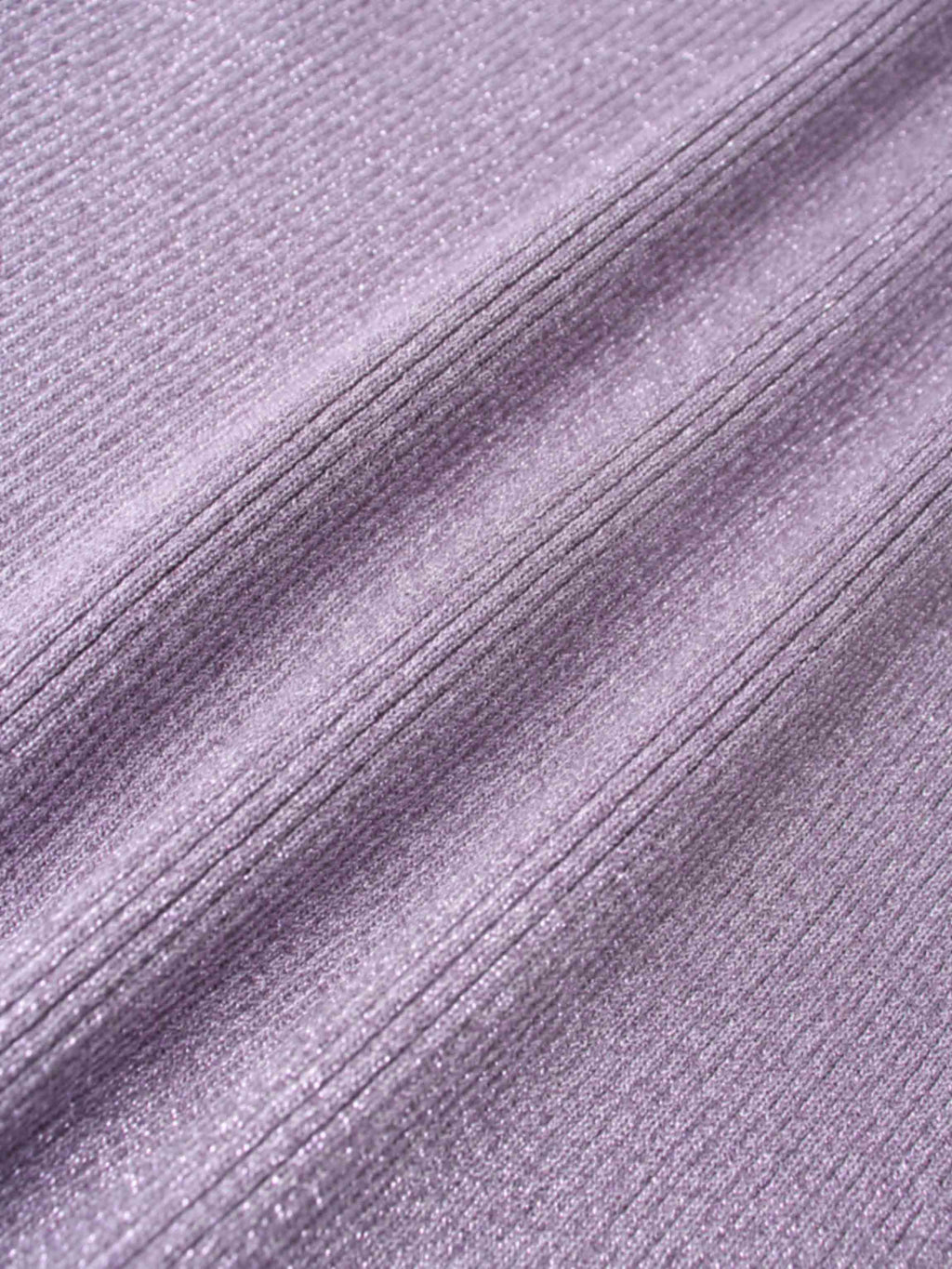 Lurex Ribbed Knit Turtleneck-Lavender