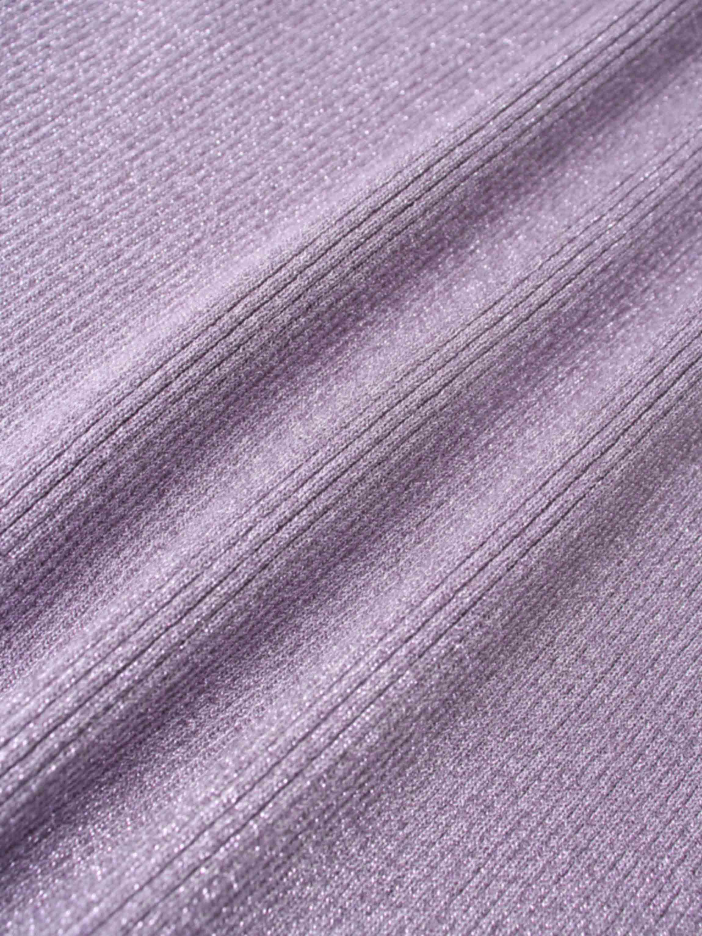 Lurex Ribbed Knit Turtleneck-Lavender