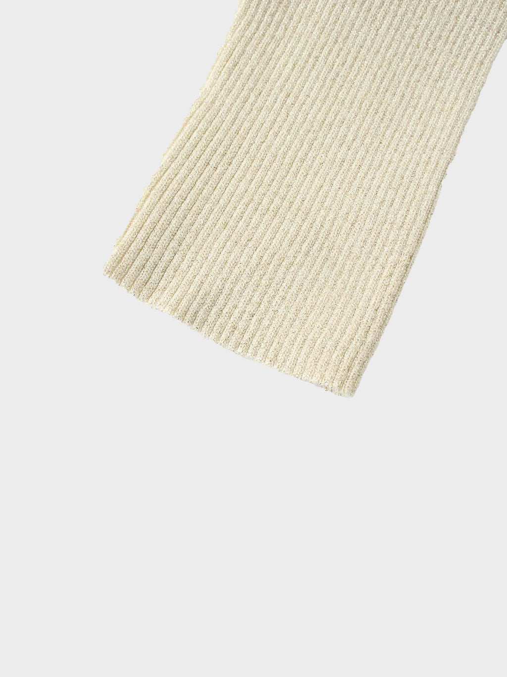 Lurex Ribbed Knit Turtleneck-Ivory