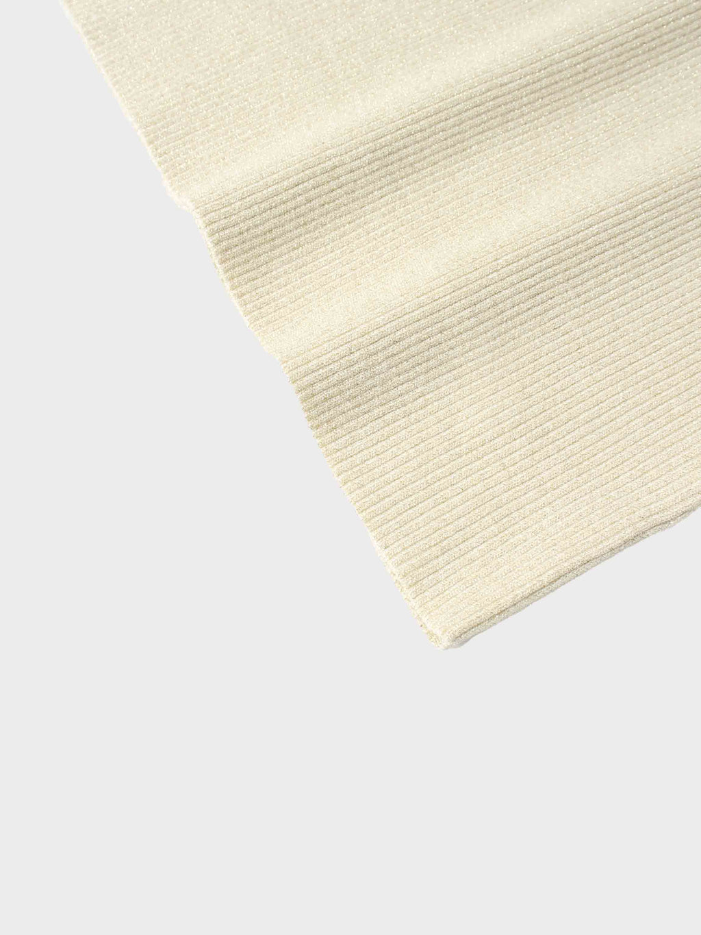 Lurex Ribbed Knit Turtleneck-Ivory