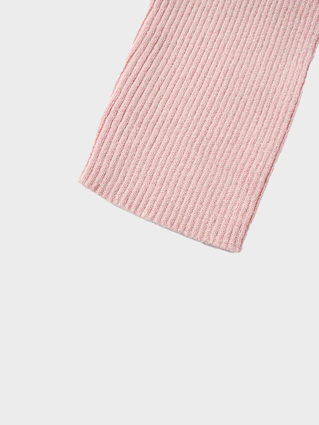 Lurex Ribbed Knit Turtleneck-Pink