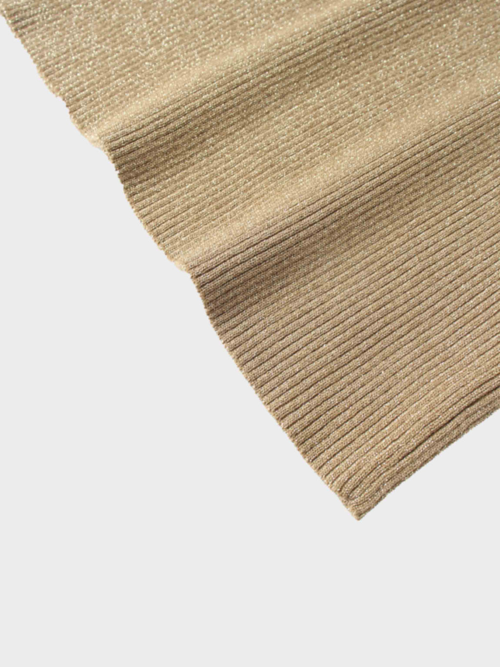 Lurex Ribbed Knit Turtleneck-Mocha Mousse