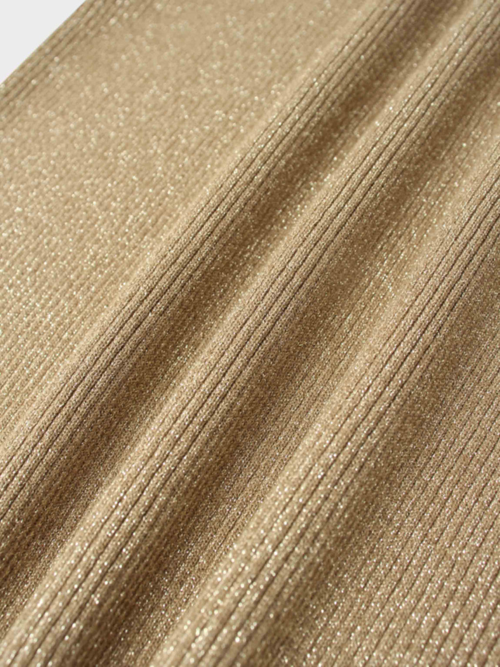 Lurex Ribbed Knit Turtleneck-Mocha Mousse