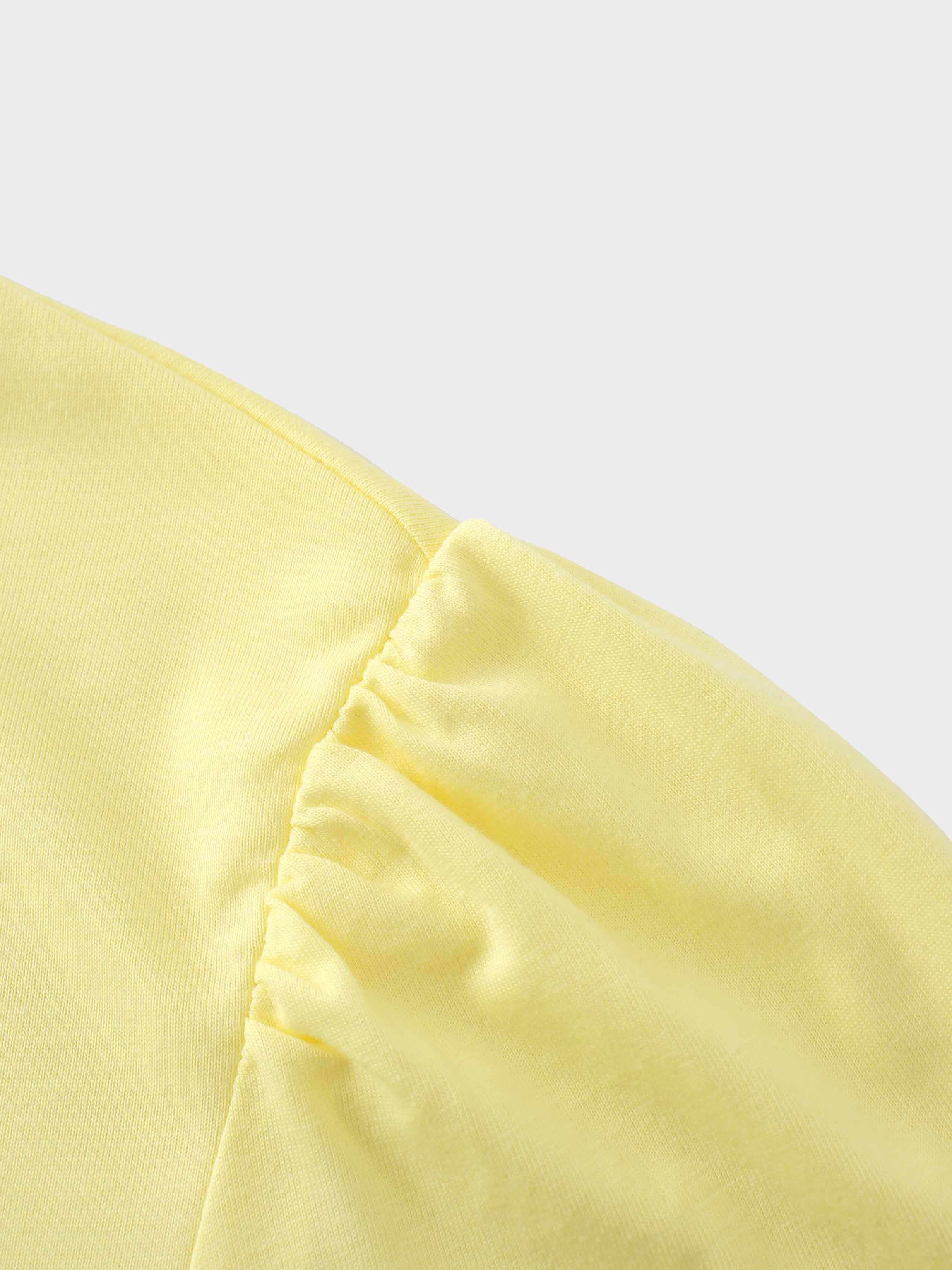 Bubble Sleeve T-Shirt-Yellow