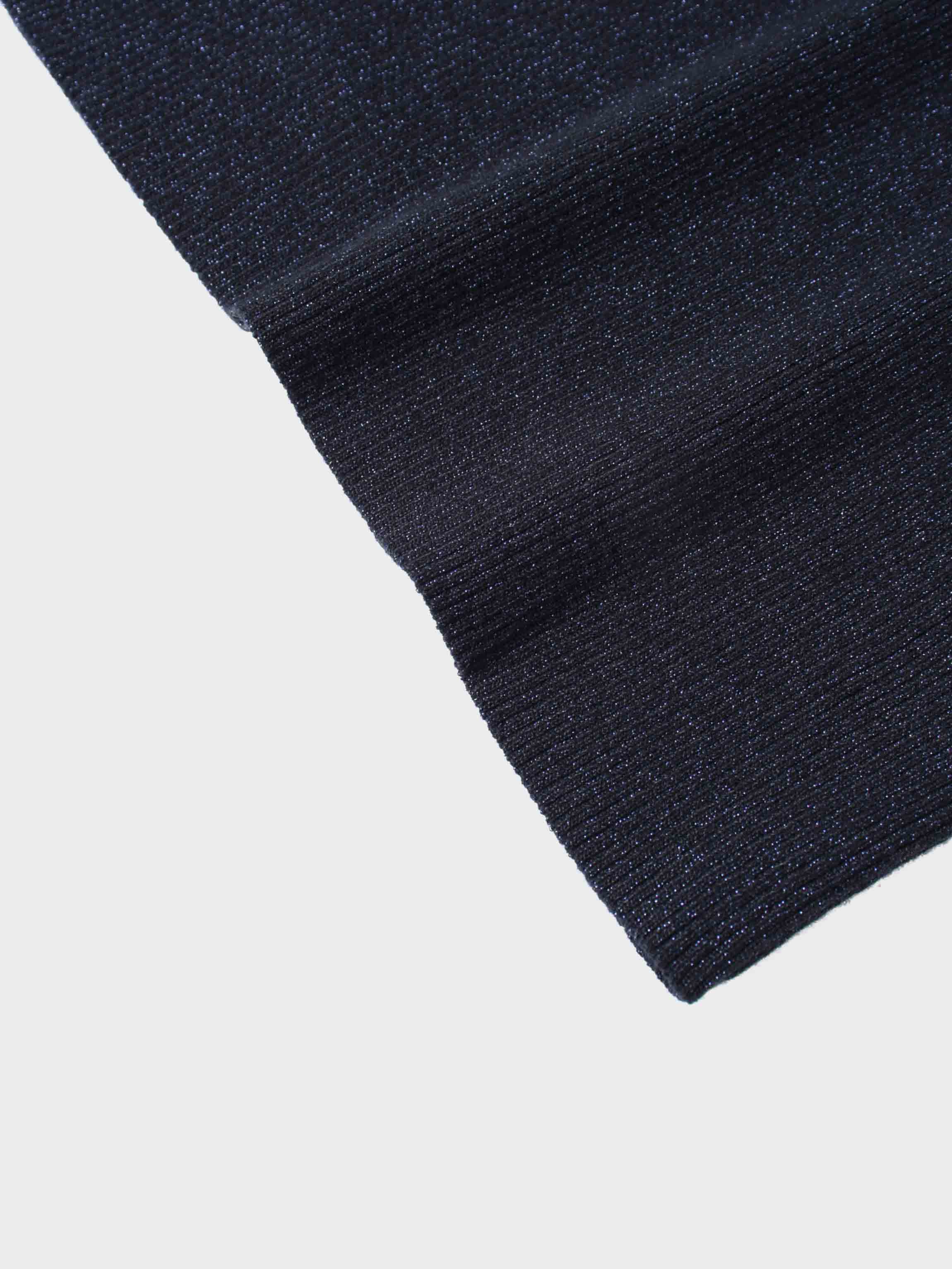 Lurex Ribbed Knit Turtleneck-Navy