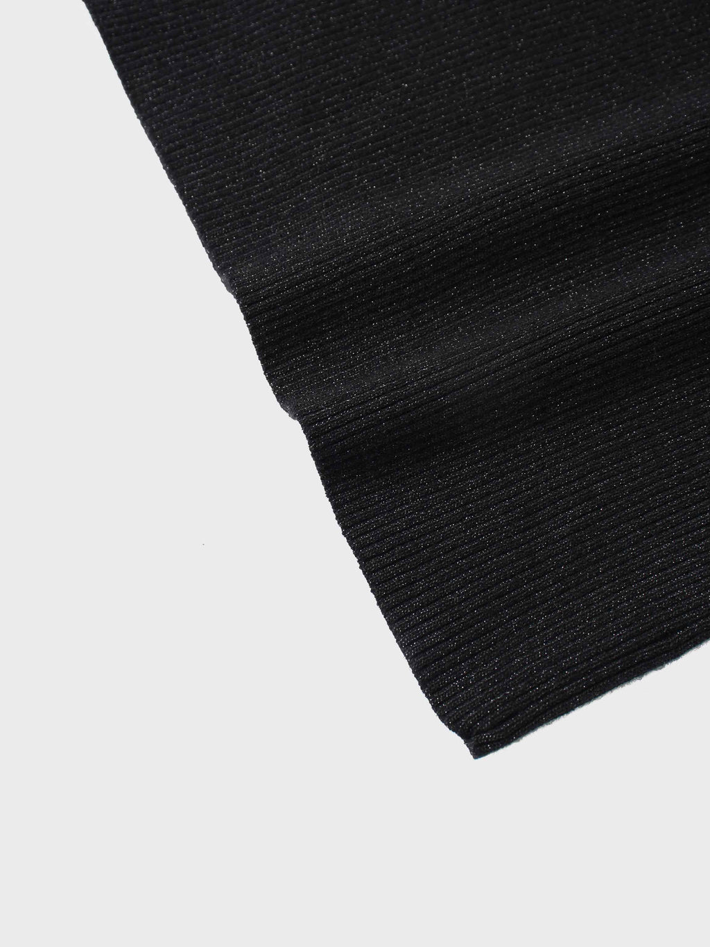 Lurex Ribbed Knit Turtleneck-Black