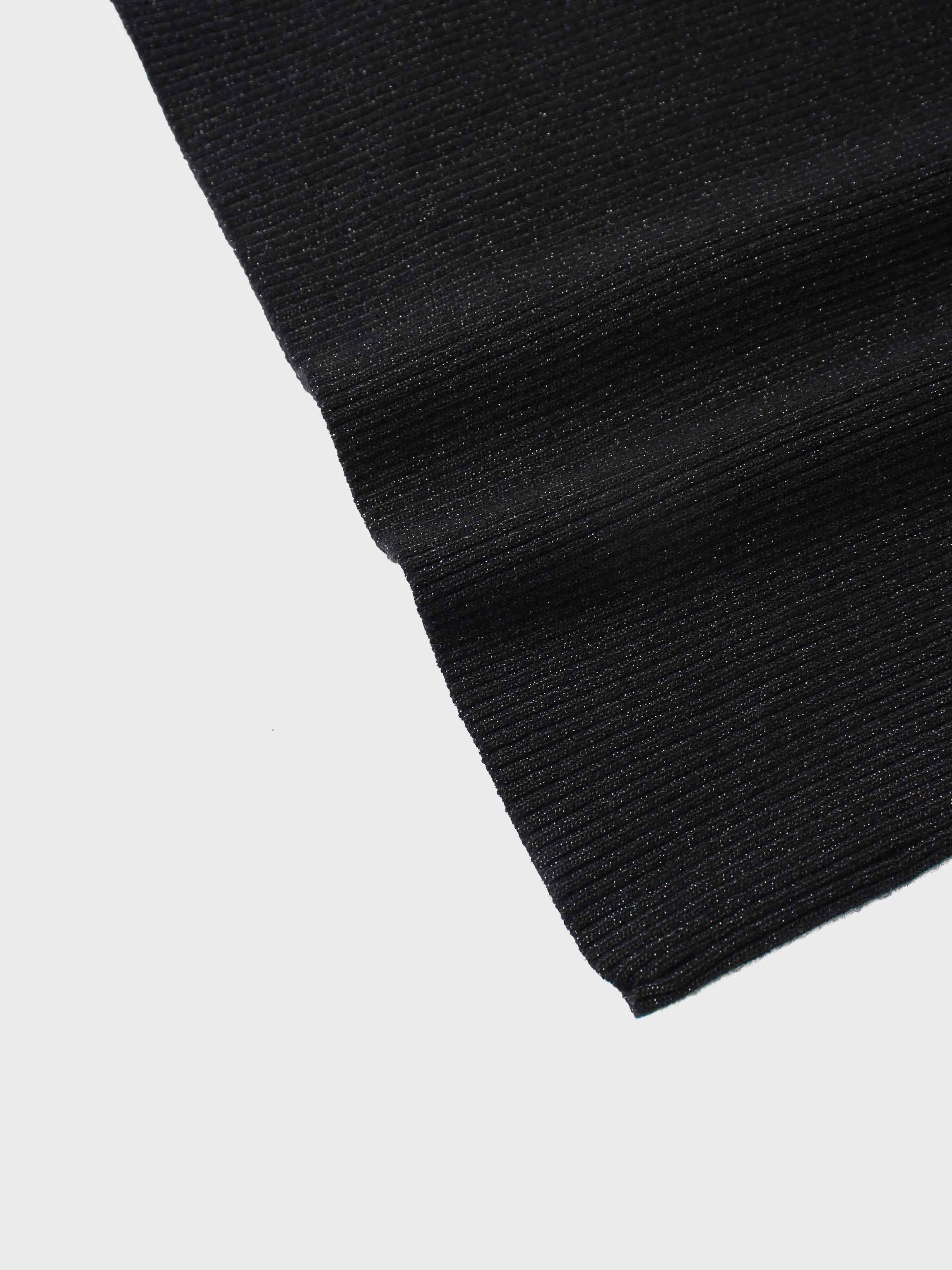 Lurex Ribbed Knit Turtleneck-Black