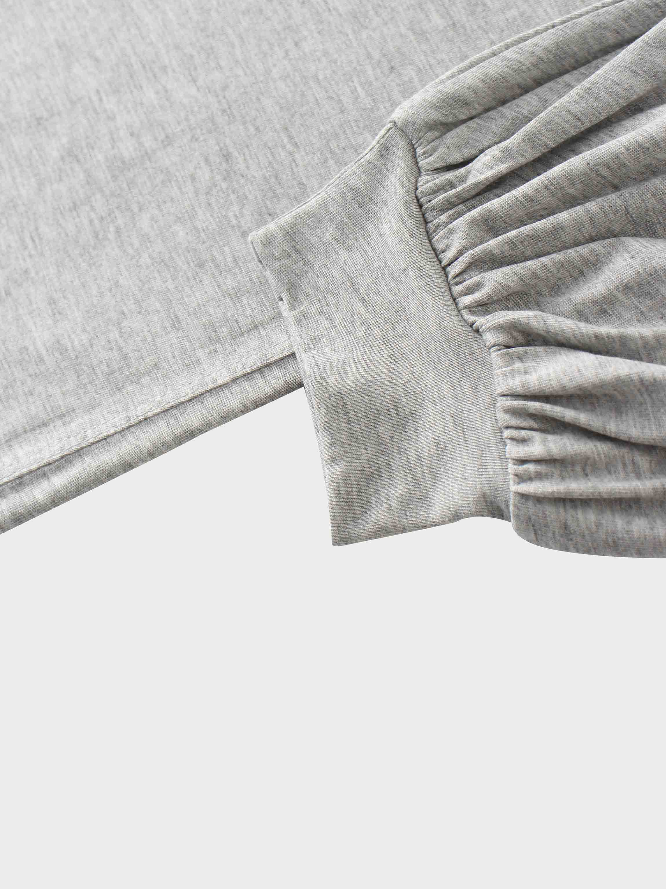 Bubble Sleeve T-Shirt-Heathered Grey