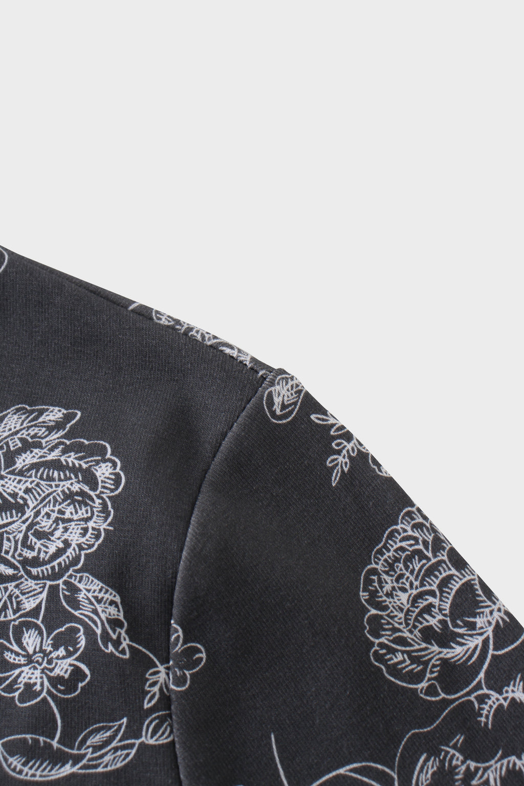 Basic Printed T-shirt-Grey Floral