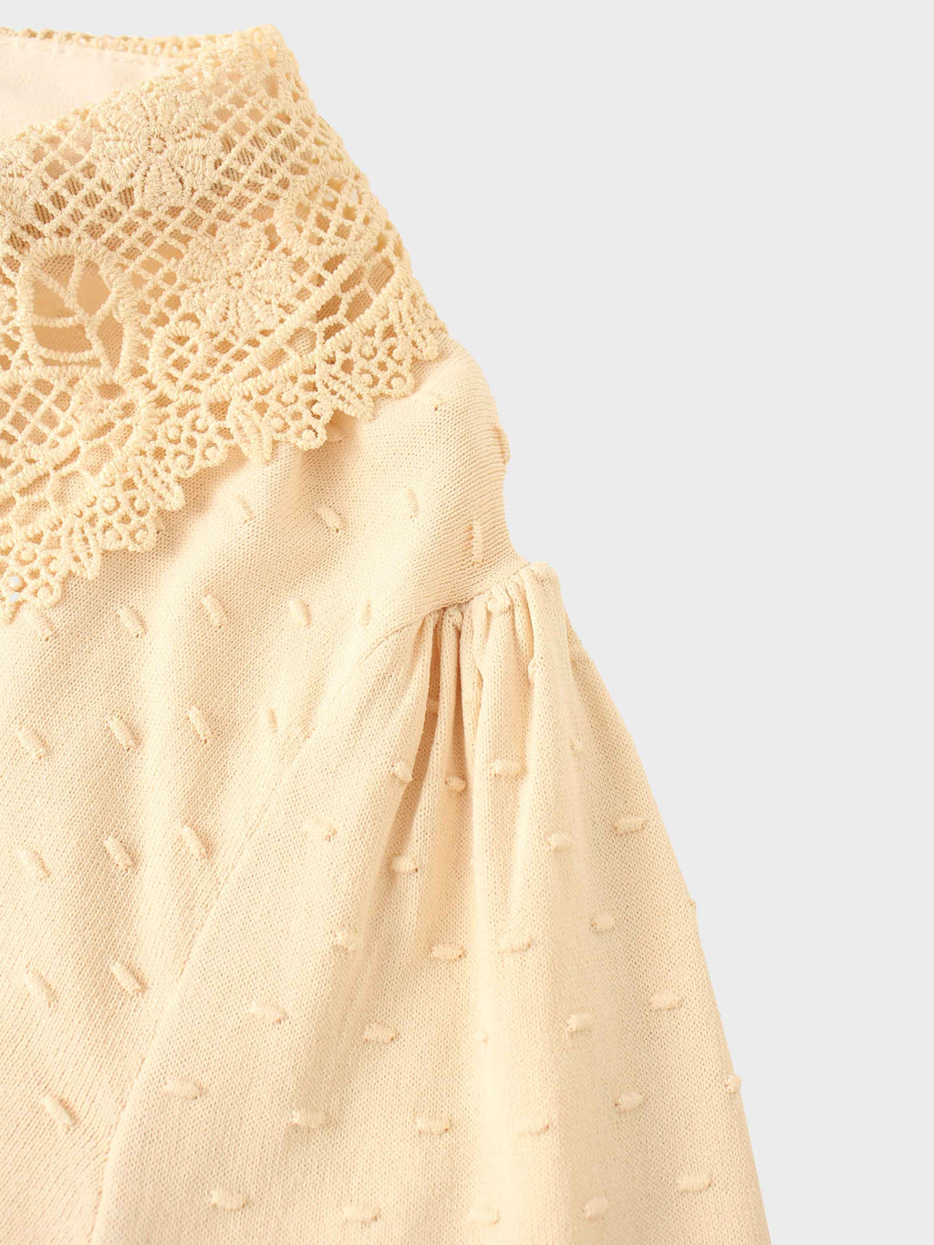 Crew Neck Pebbled Sweater-Bone