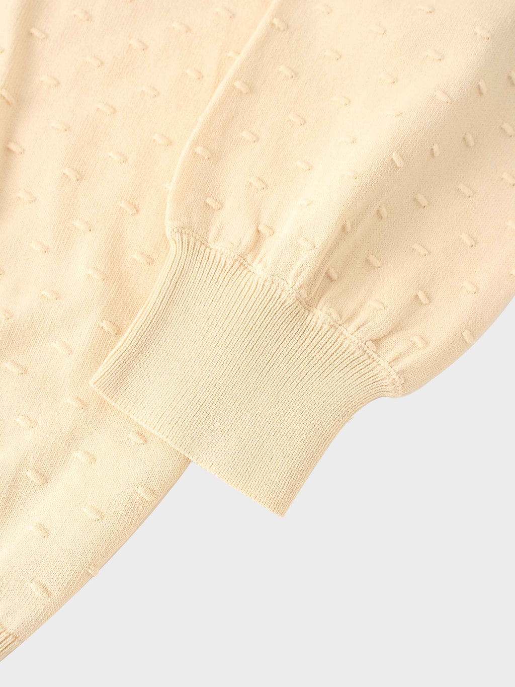 Crew Neck Pebbled Sweater-Bone