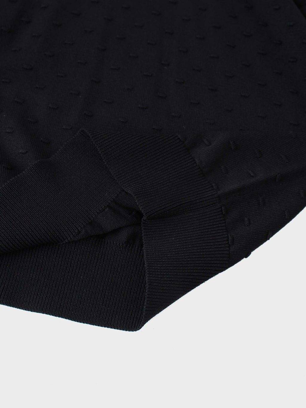 Crew Neck Pebbled Sweater-Black