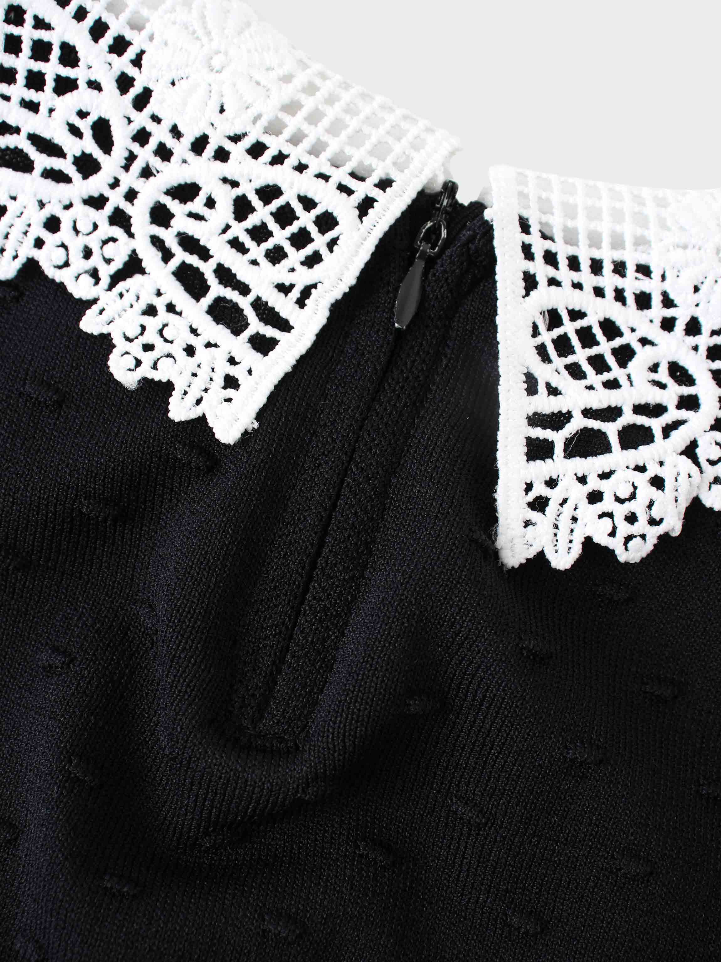 Crew Neck Pebbled Sweater-Black