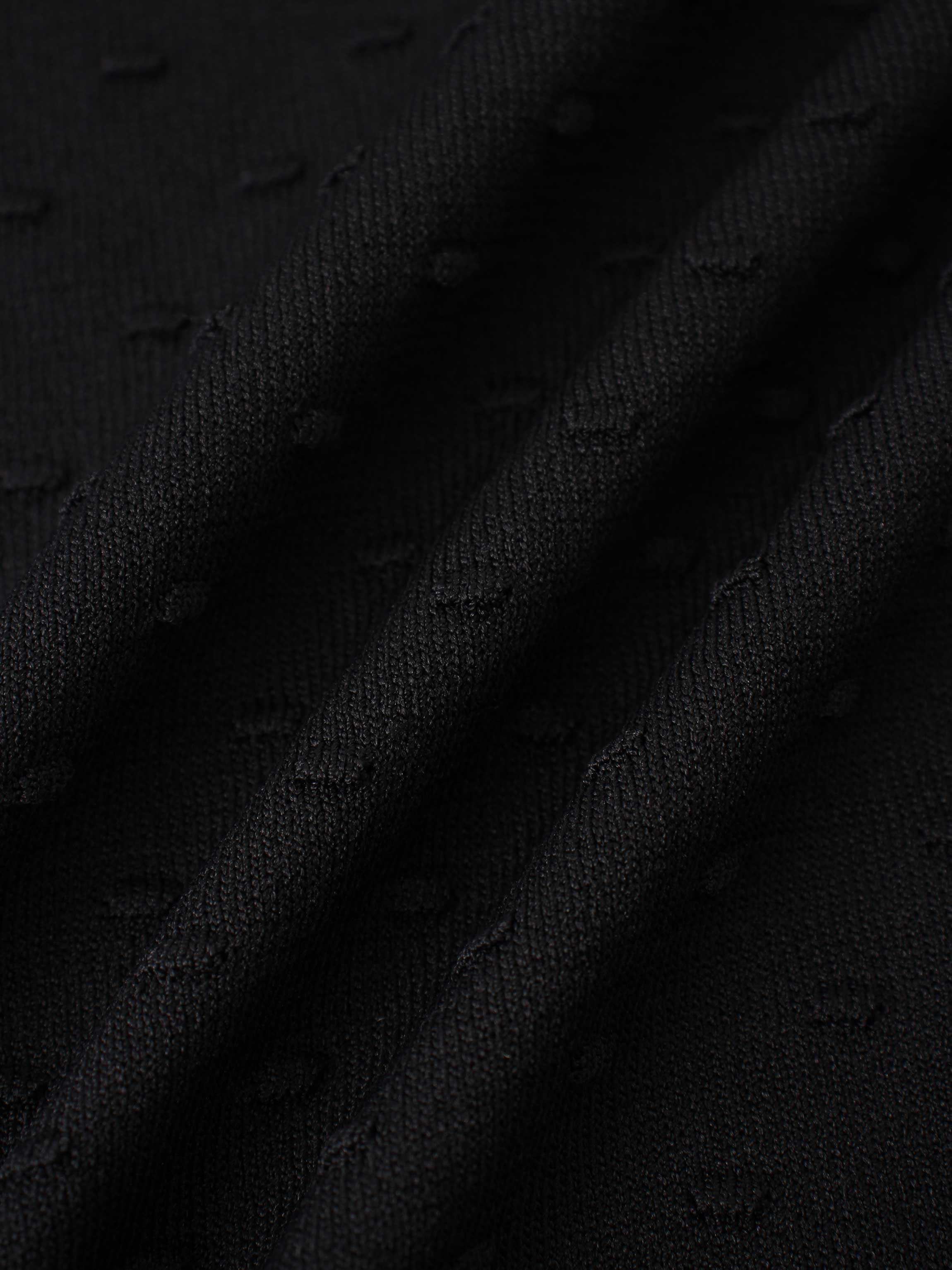 Crew Neck Pebbled Sweater-Black