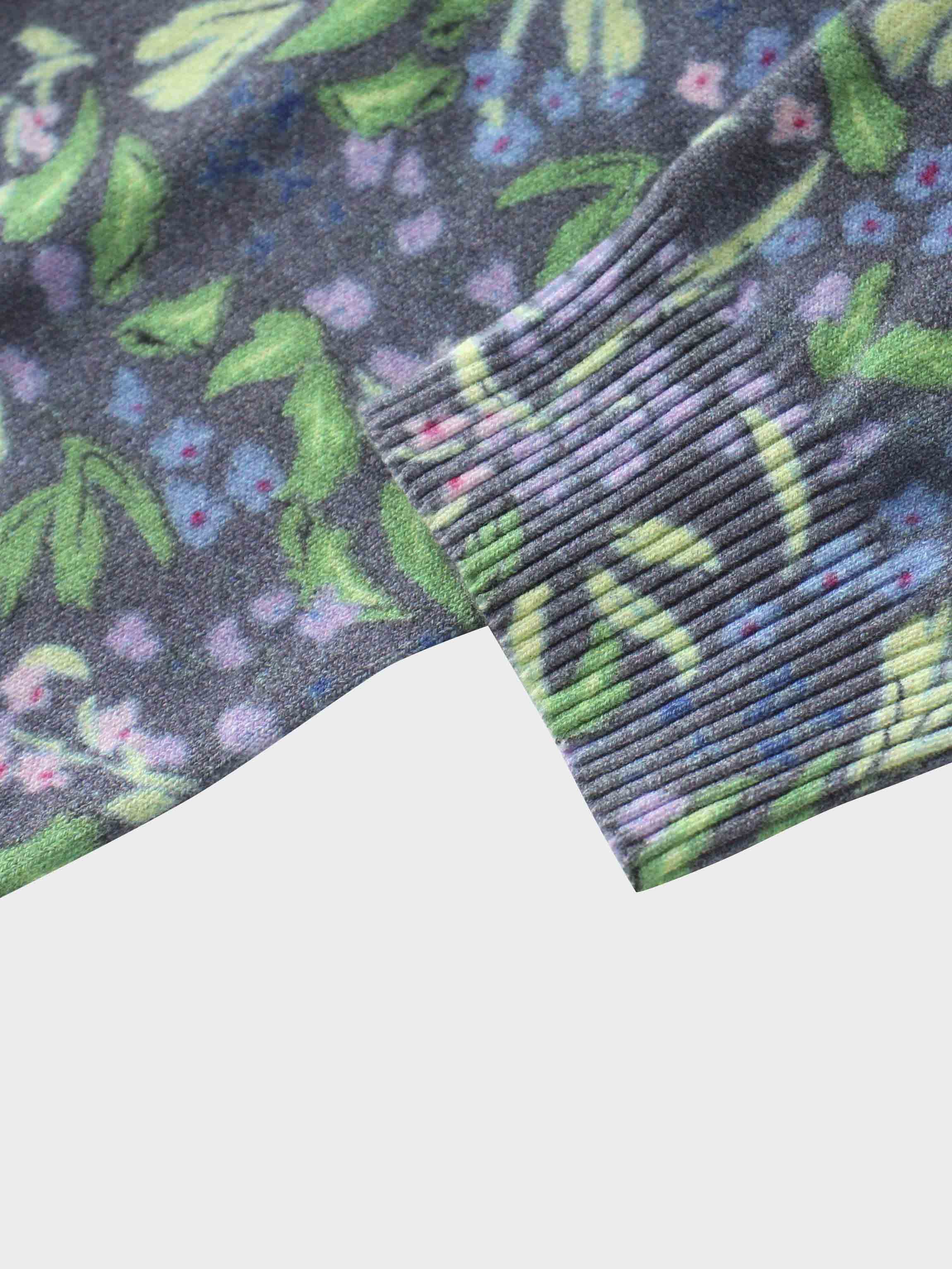 Floral Design Sweater-Lavender Blossom