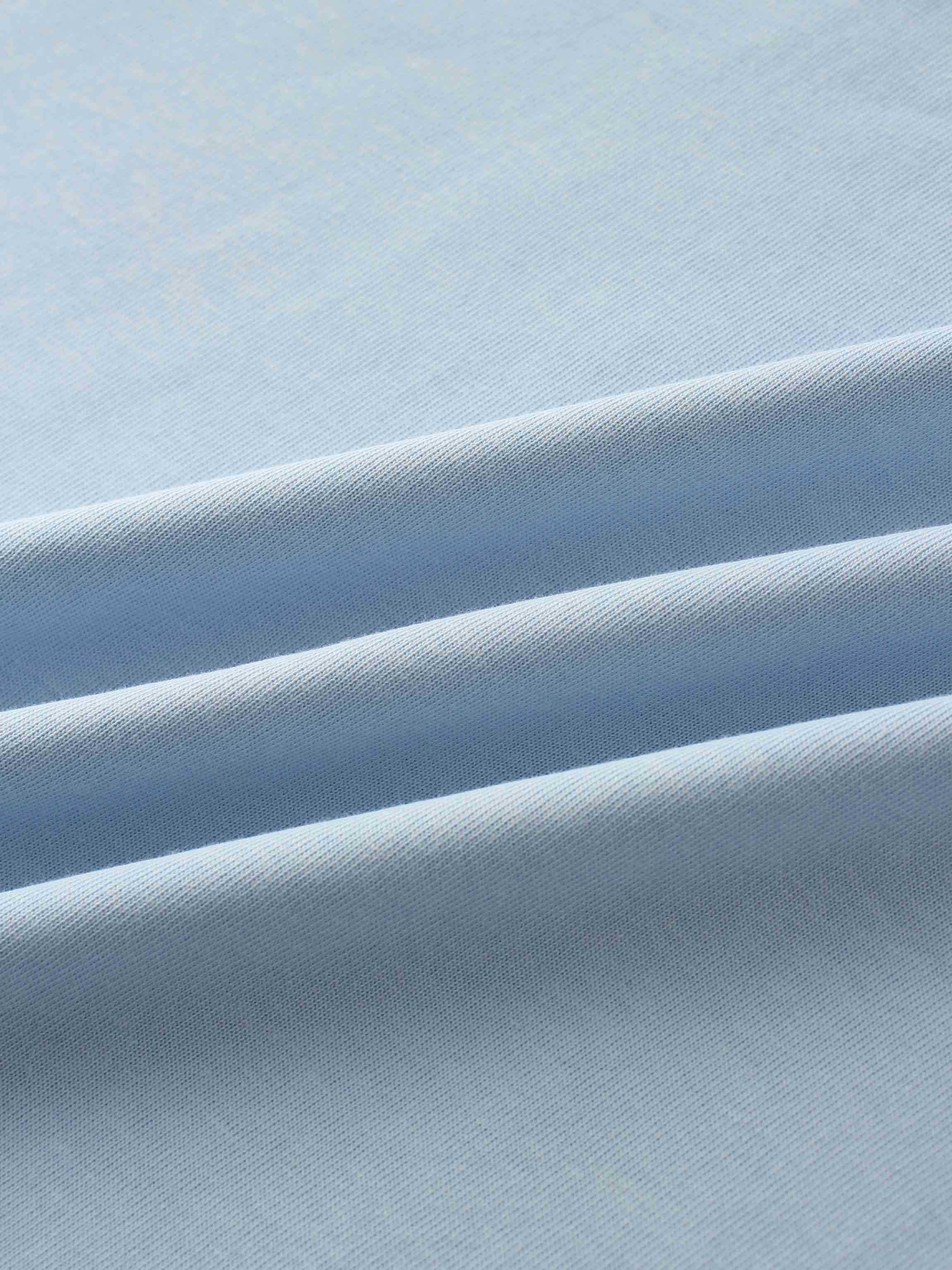 Oversized Boxy 3Q Sleeve Tee-Light Blue