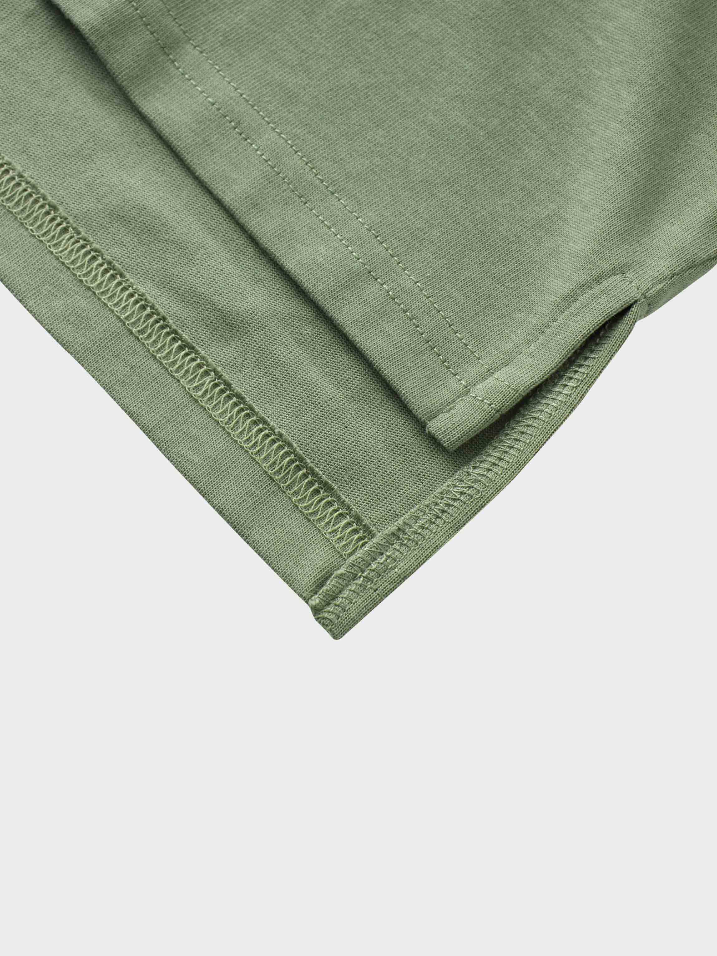 Oversized Boxy 3Q Sleeve Tee-Sage